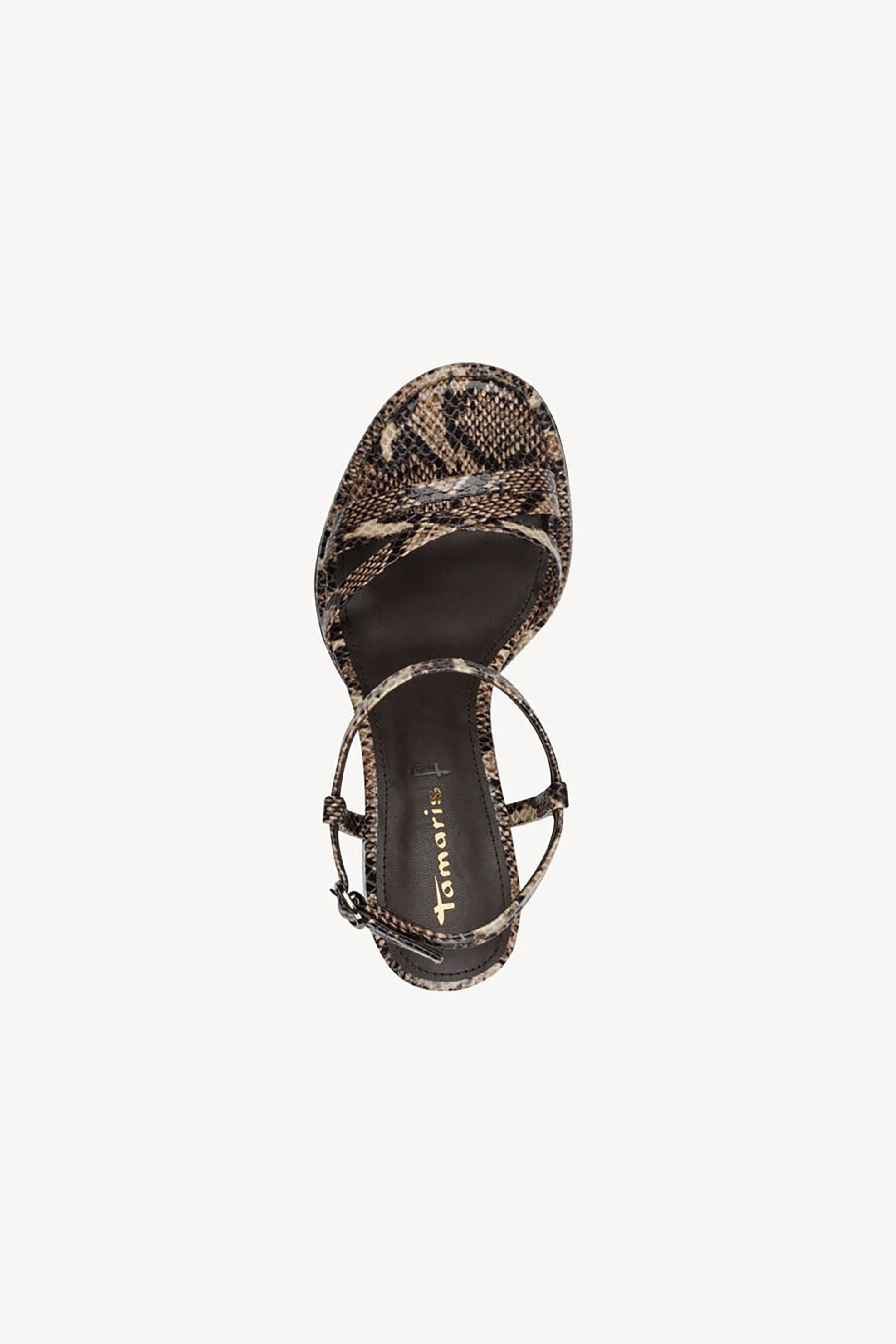 Tamaris Γυναικεία Πέδιλα με Χοντρό Τακούνι Και Animal Print - 1-28327-46 Μπεζ