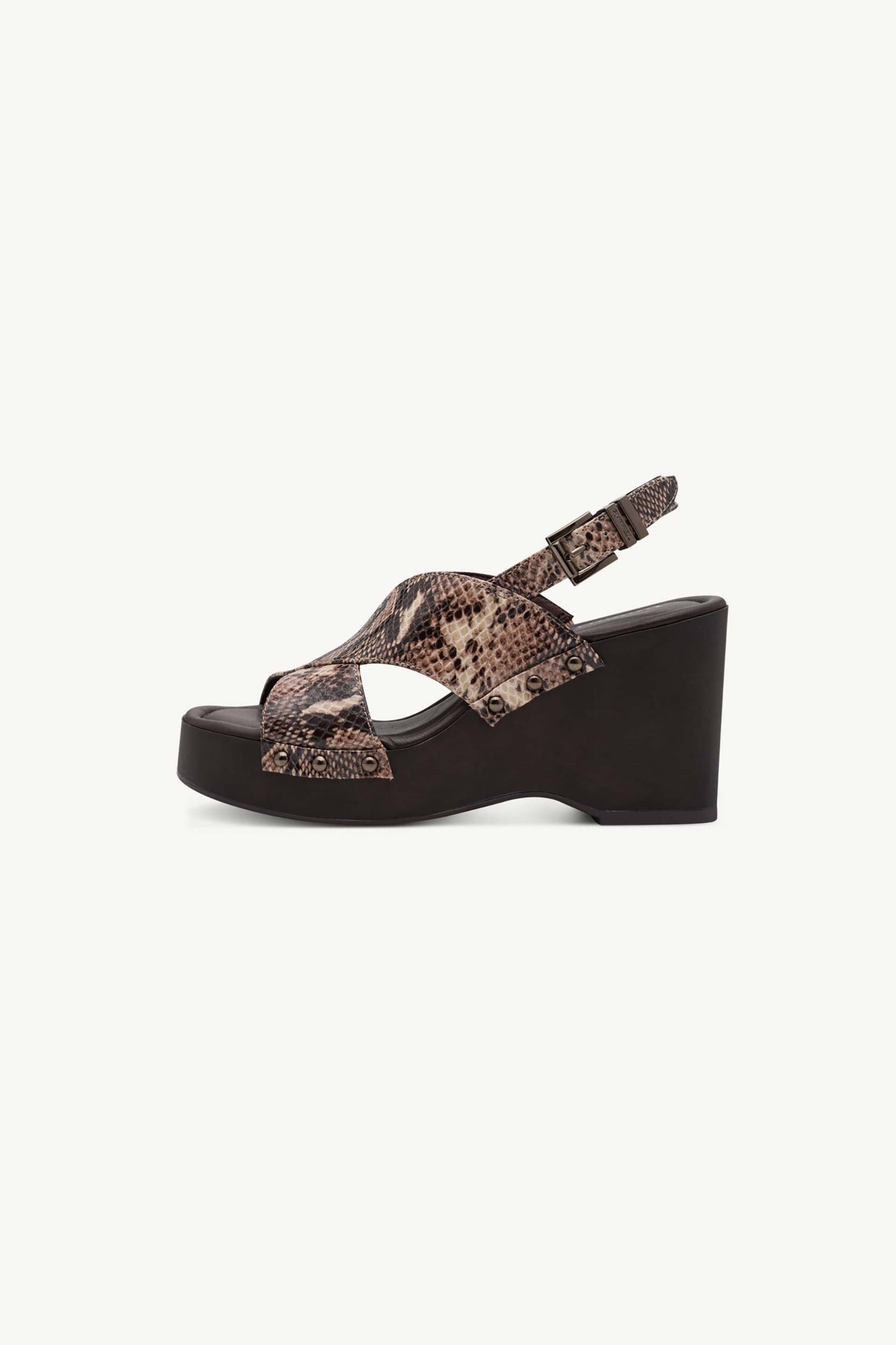 Tamaris γυναικείες πλατφόρμες με animal print - 1-28332-46 Μπεζ