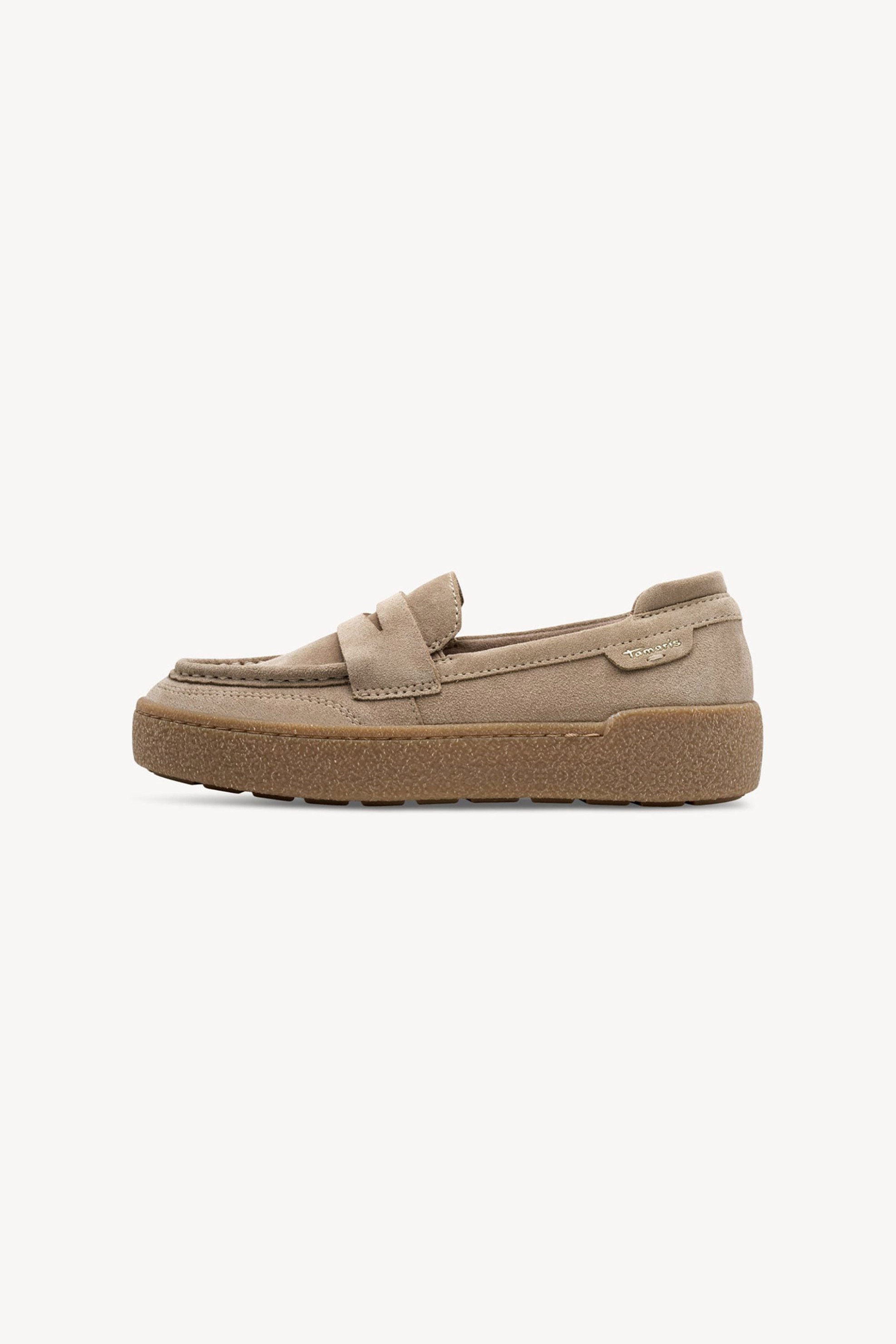 Tamaris γυναικεία δερμάτινα loafers - 1-24711-47 Μπεζ
