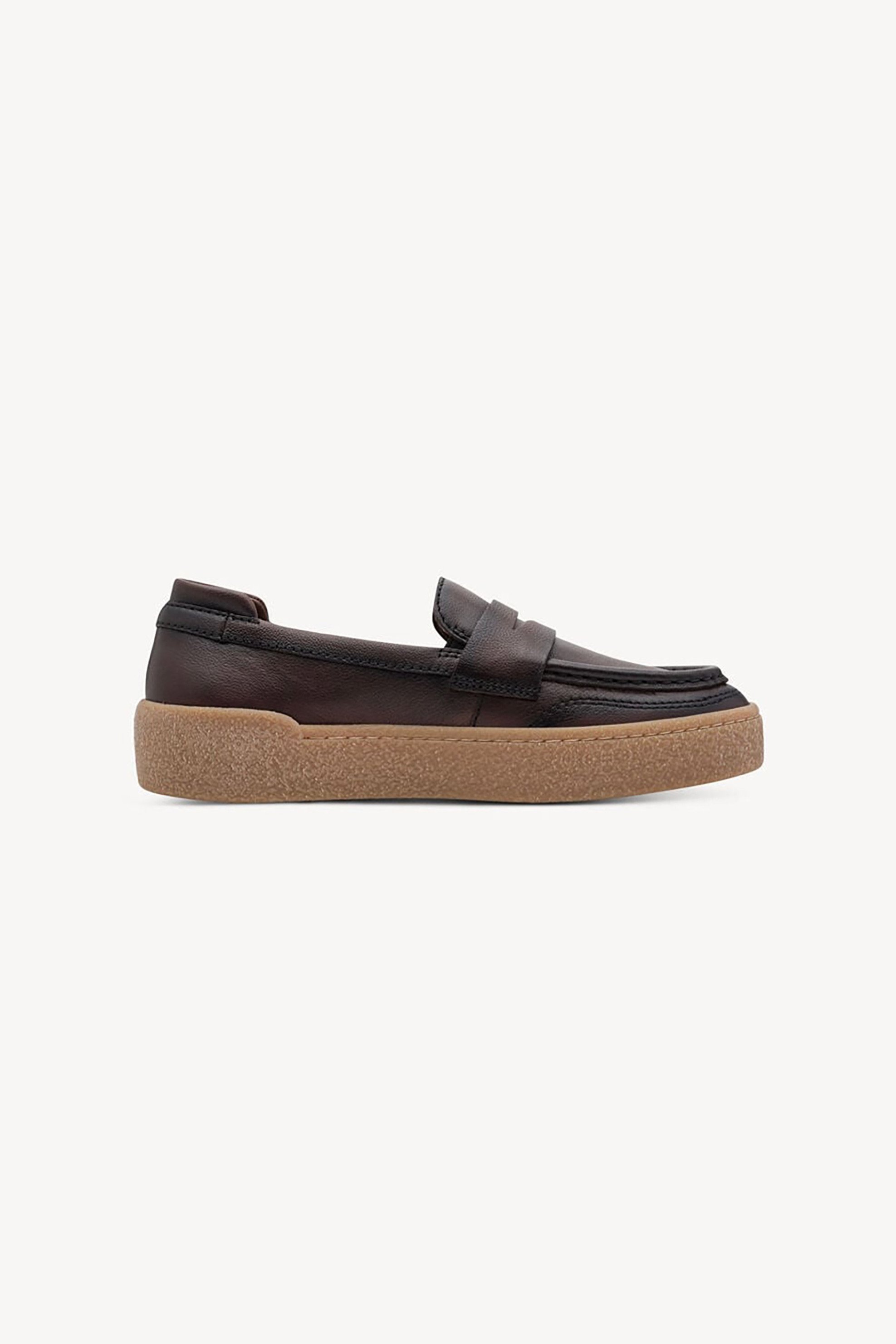 Tamaris γυναικεία δερμάτινα loafers - 1-24711-47 Καφέ Σκούρο