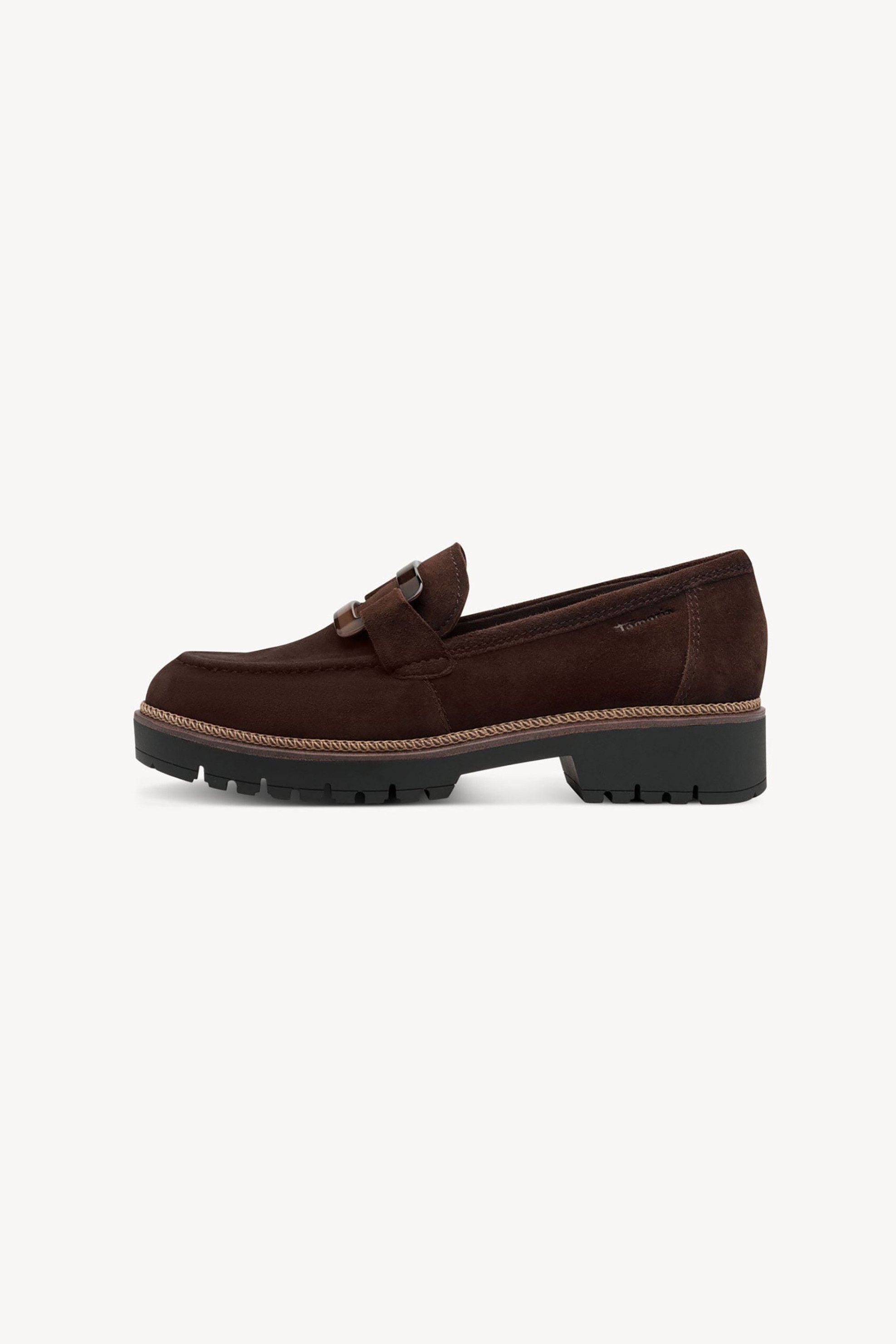 Tamaris γυναικεία δερμάτινα loafers - 1-24722-43 Καφέ