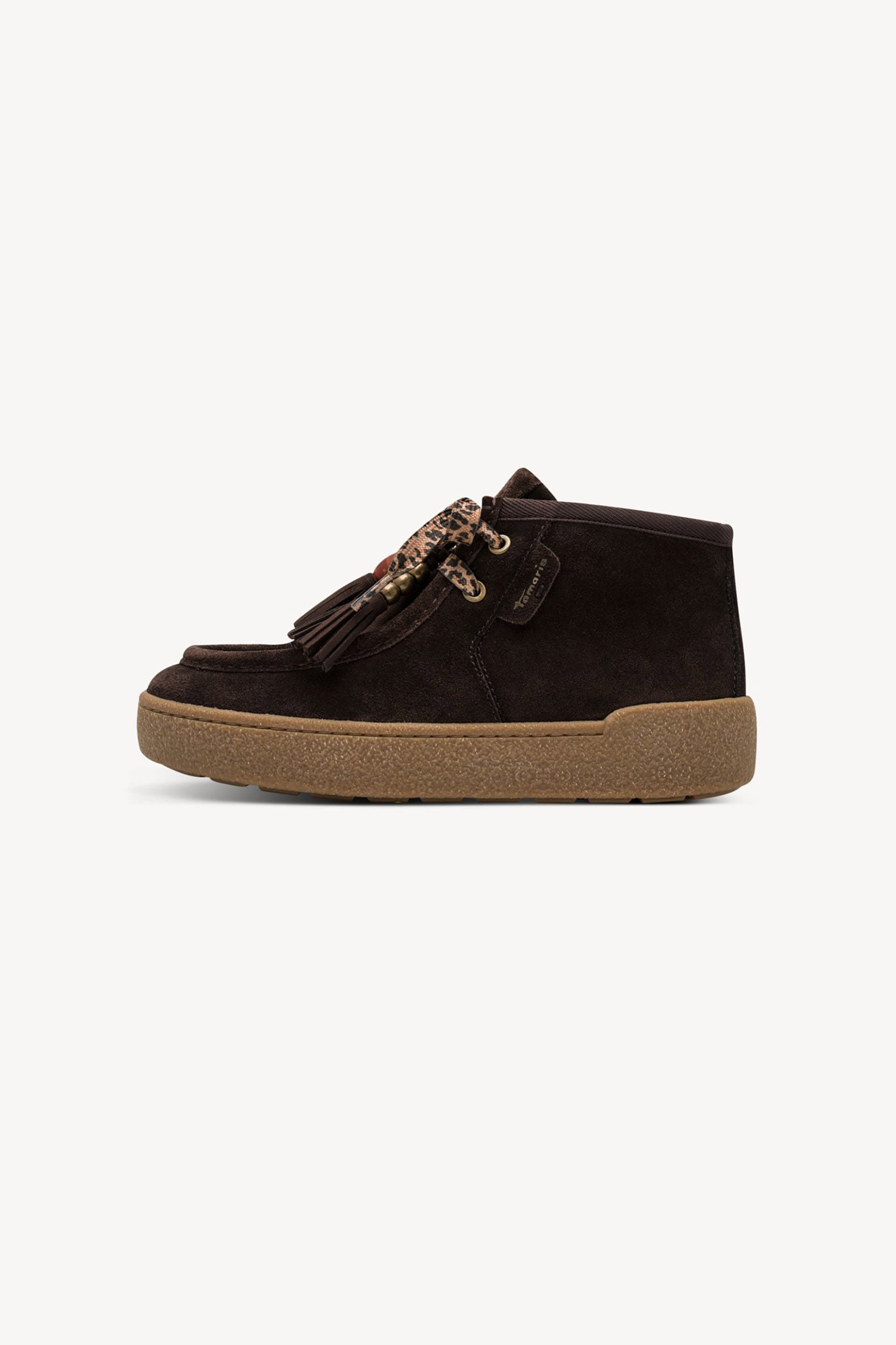 Tamaris γυναικεία δερμάτινα sneakers μποτάκια - 1-25406-47 Καφέ Σκούρο
