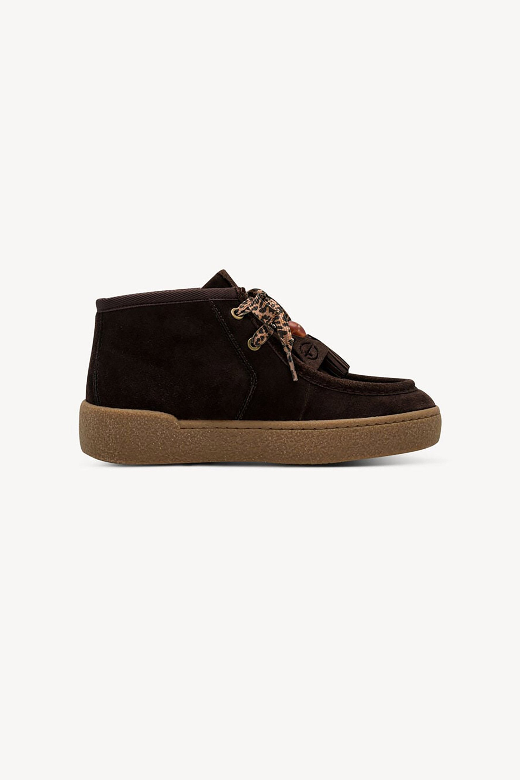 Tamaris γυναικεία δερμάτινα sneakers μποτάκια - 1-25406-47 Καφέ Σκούρο