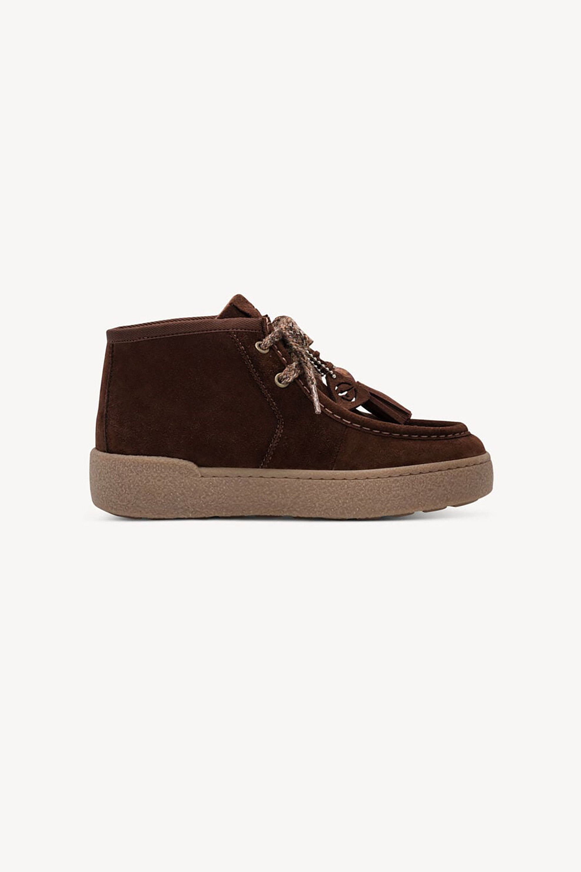 Tamaris γυναικεία δερμάτινα sneakers μποτάκια - 1-25406-47 Καφέ