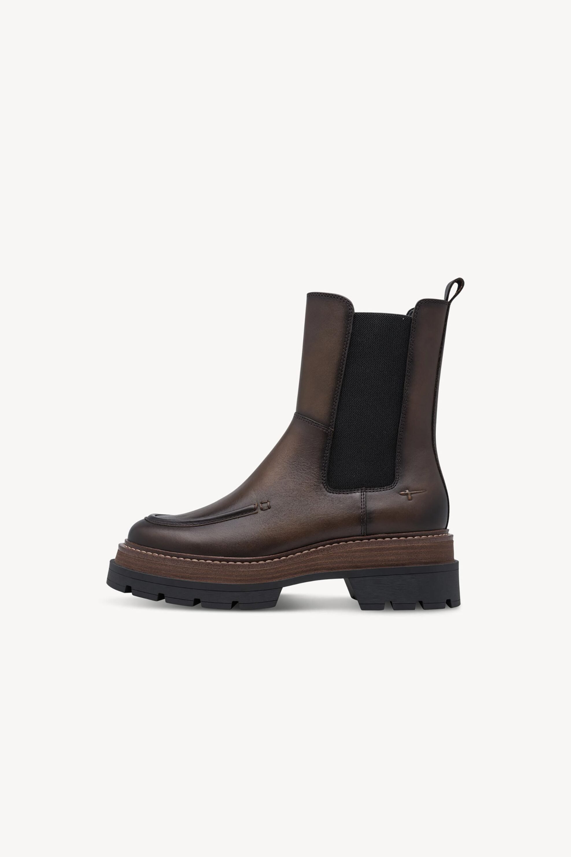 Tamaris γυναικεία δερμάτινα μποτάκια Chelsea - 1-25490-47 Καφέ Σκούρο