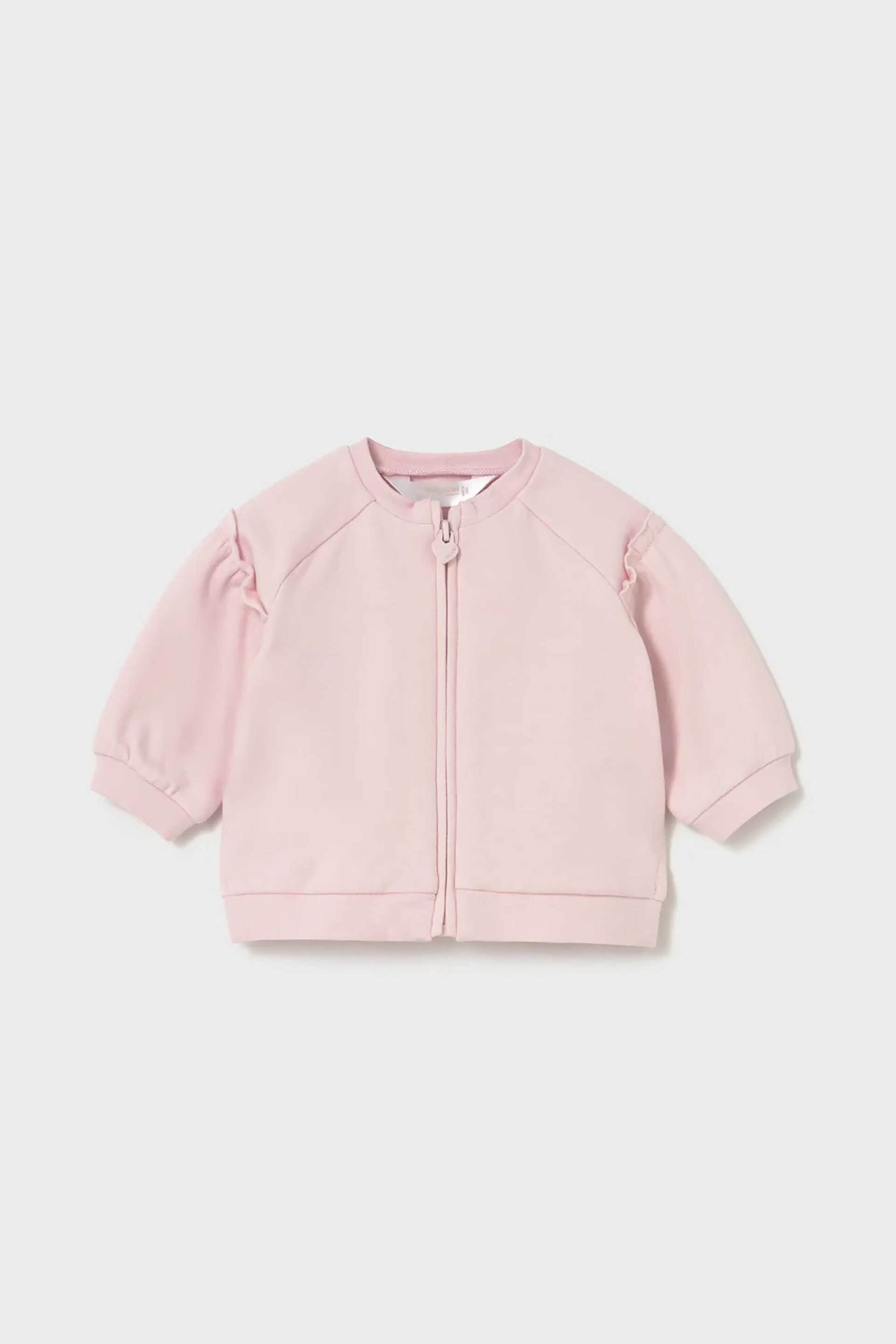 Mayoral βρεφικό σετ μπλούζα ζακέτα και παντελόνι φόρμας με ελαστική μέση (3 τεμάχια) - 2607-W26 Ροζ Ανοιχτό φωτογραφία