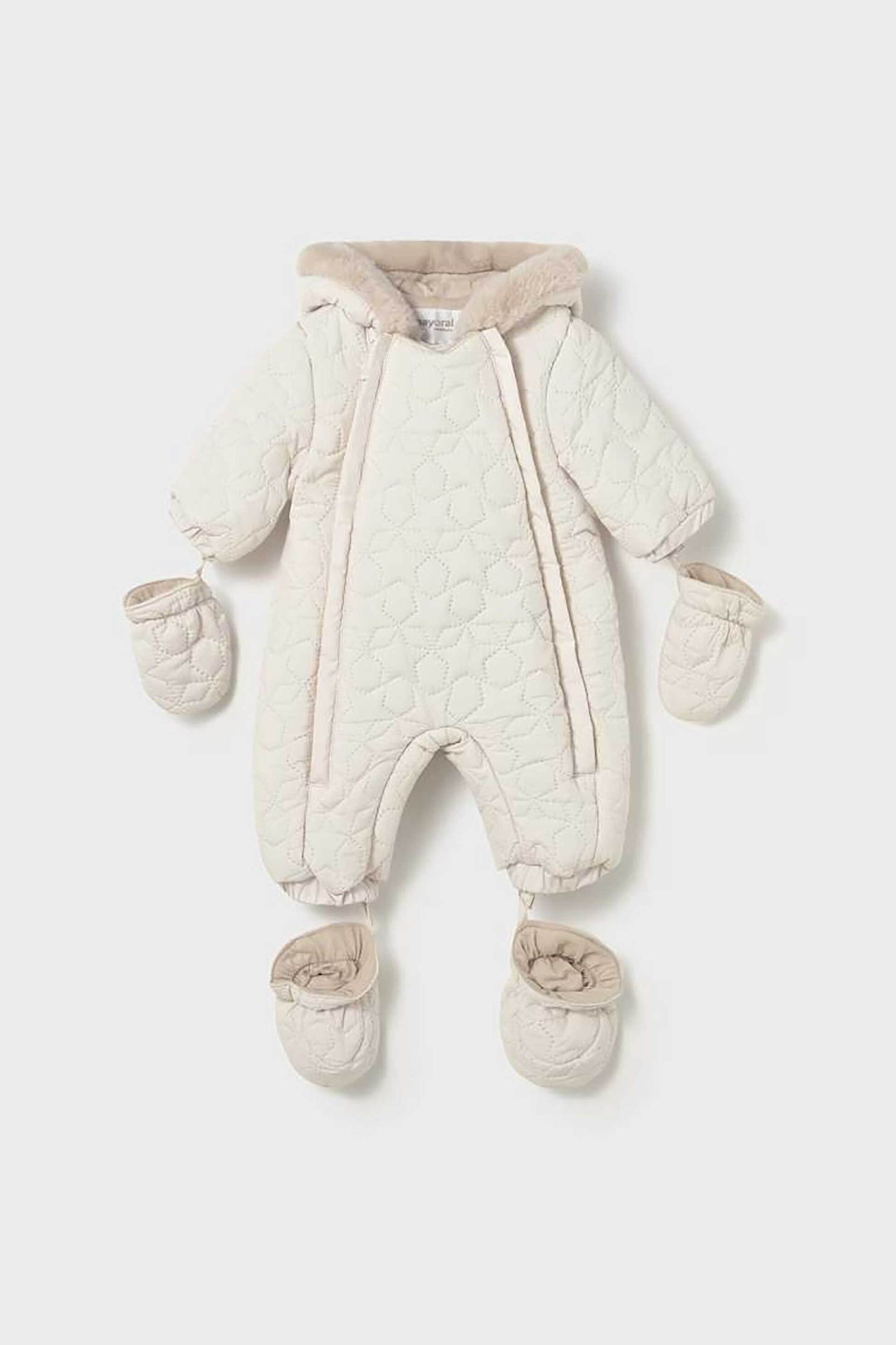 Mayoral βρεφικό φορμάκι εξόδου με κουκούλα - 2615-W26 Μπεζ