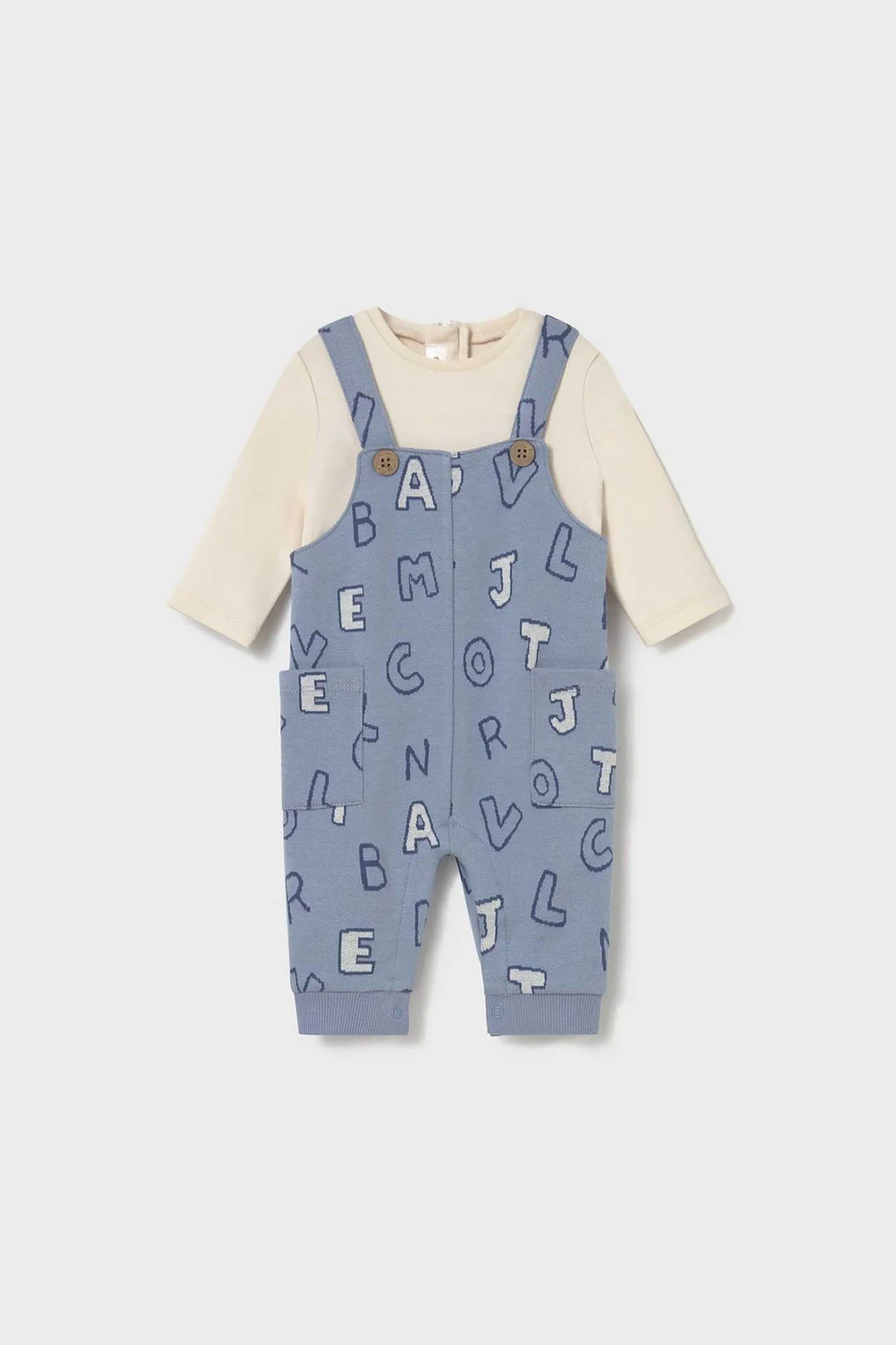 MAYORAL Mayoral βρεφική σαλοπέτα με μπλούζα και all-over print - 2636-W26 Μπλε