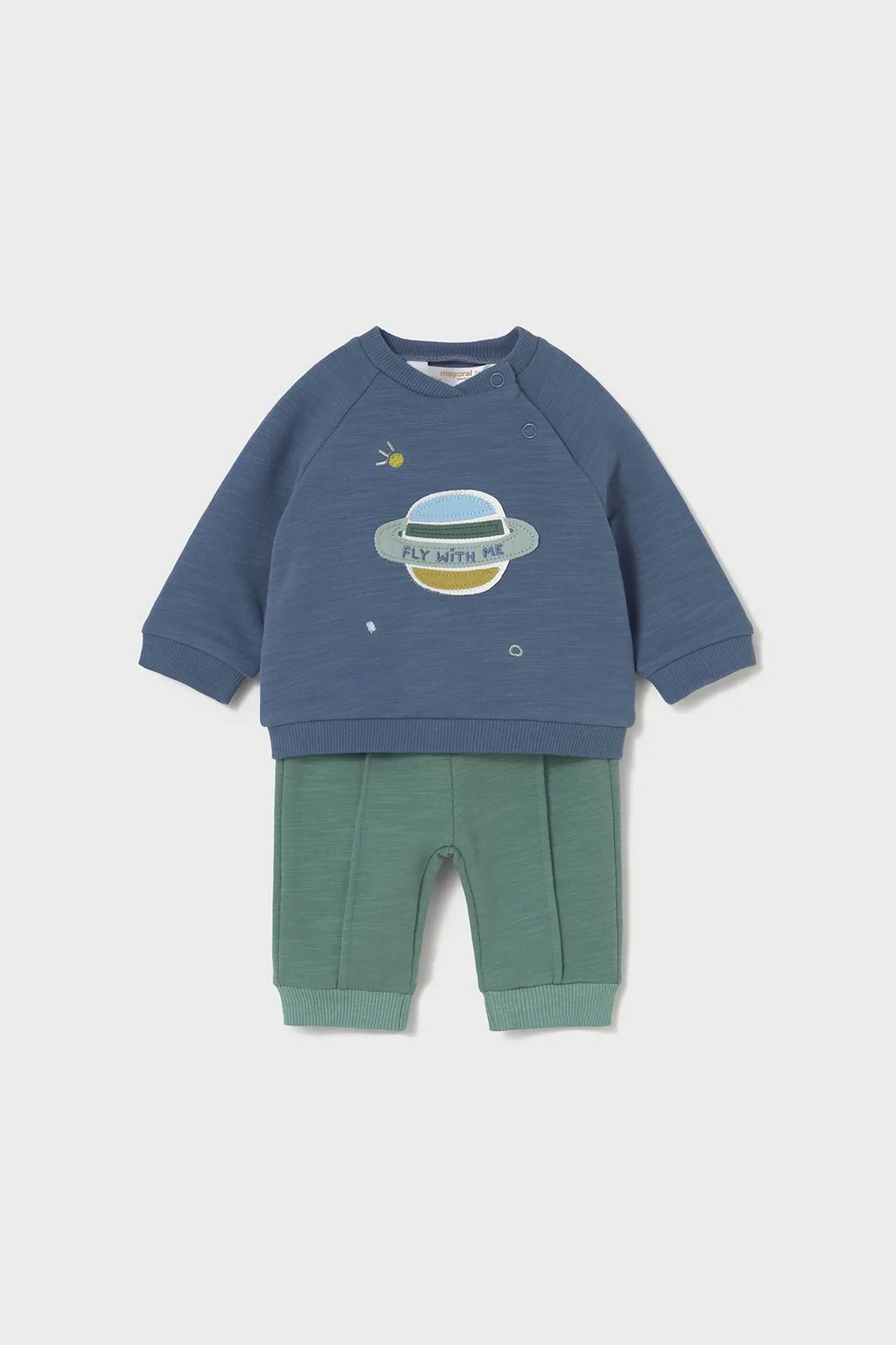 Mayoral 2 βρεφικό σετ με μακρυμάνικες μπλούζες και παντελόνια φόρμας (3 τεμάχια) - 2639-W26 Πράσινο φωτογραφία