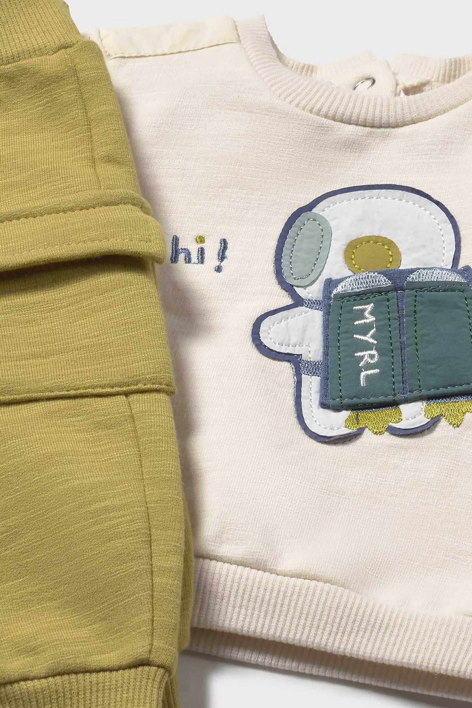 Mayoral 2 βρεφικό σετ με μακρυμάνικες μπλούζες και παντελόνια φόρμας (3 τεμάχια) - 2639-W26 Πράσινο φωτογραφία