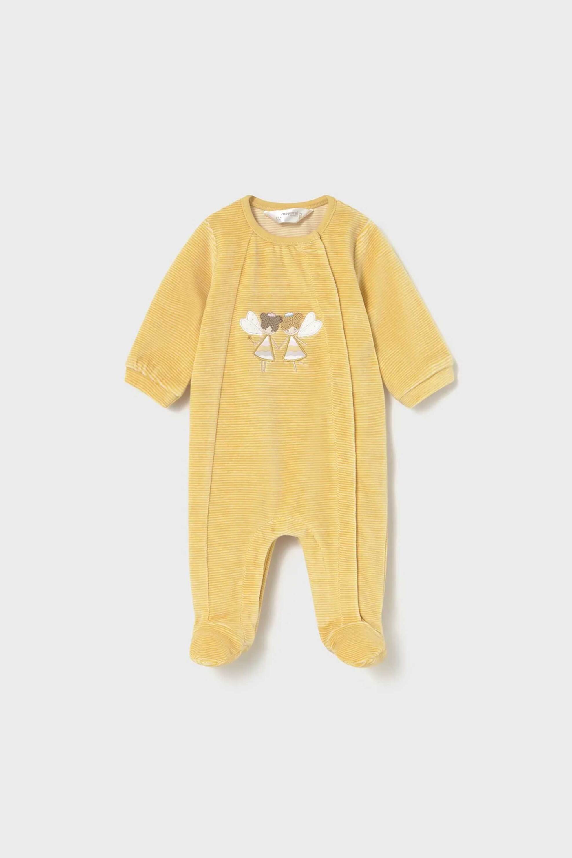 Mayoral βρεφικό βελούδινο φορμάκι με κέντημα - 2704-W26 Κίτρινο