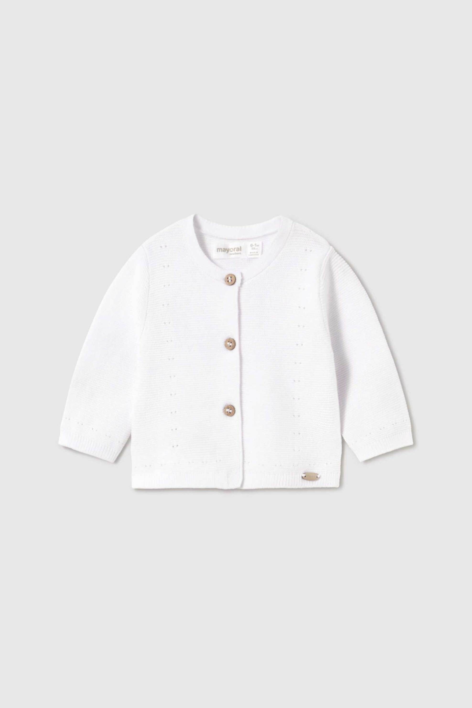 Mayoral βρεφική πλεκτή ζακέτα - 1305-S26 Λευκό