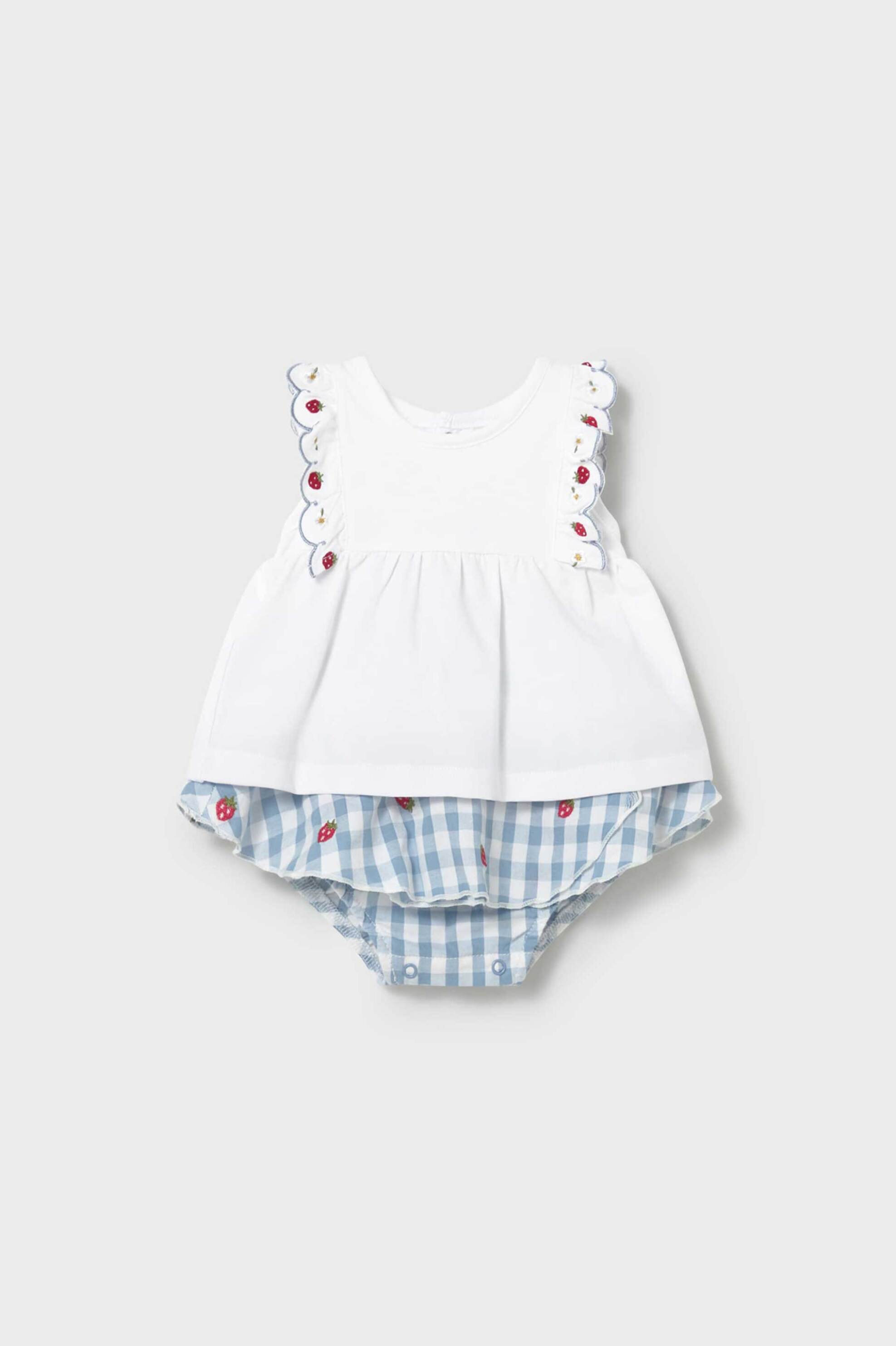 Mayoral βρεφικό σετ μπλούζα και βρακάκι καρό (2 τεμάχια) - 1820-S26 Μπλε