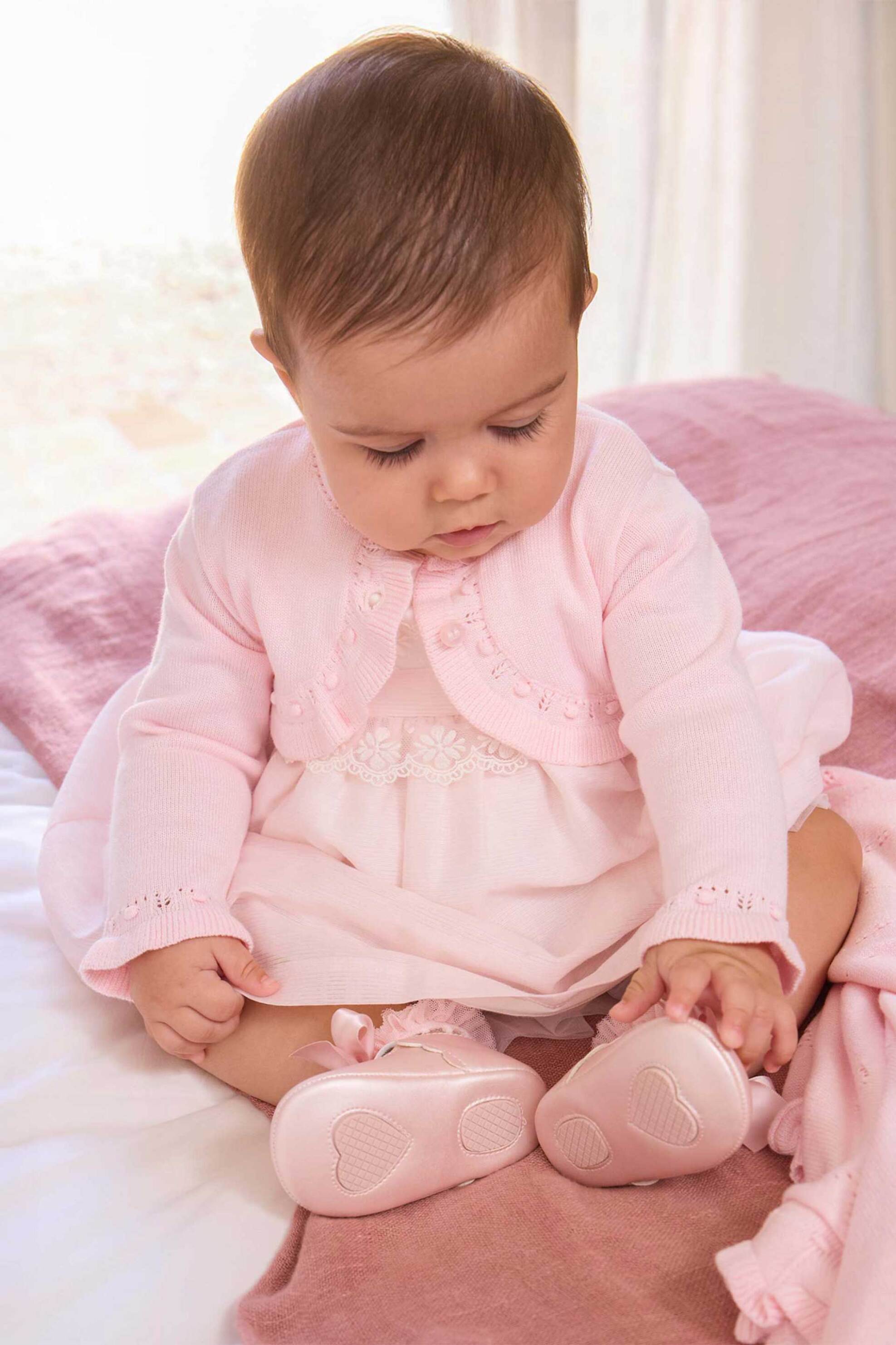 Mayoral βρεφική πλεκτή ζακέτα μπολερό - 318-S26 Ροζ