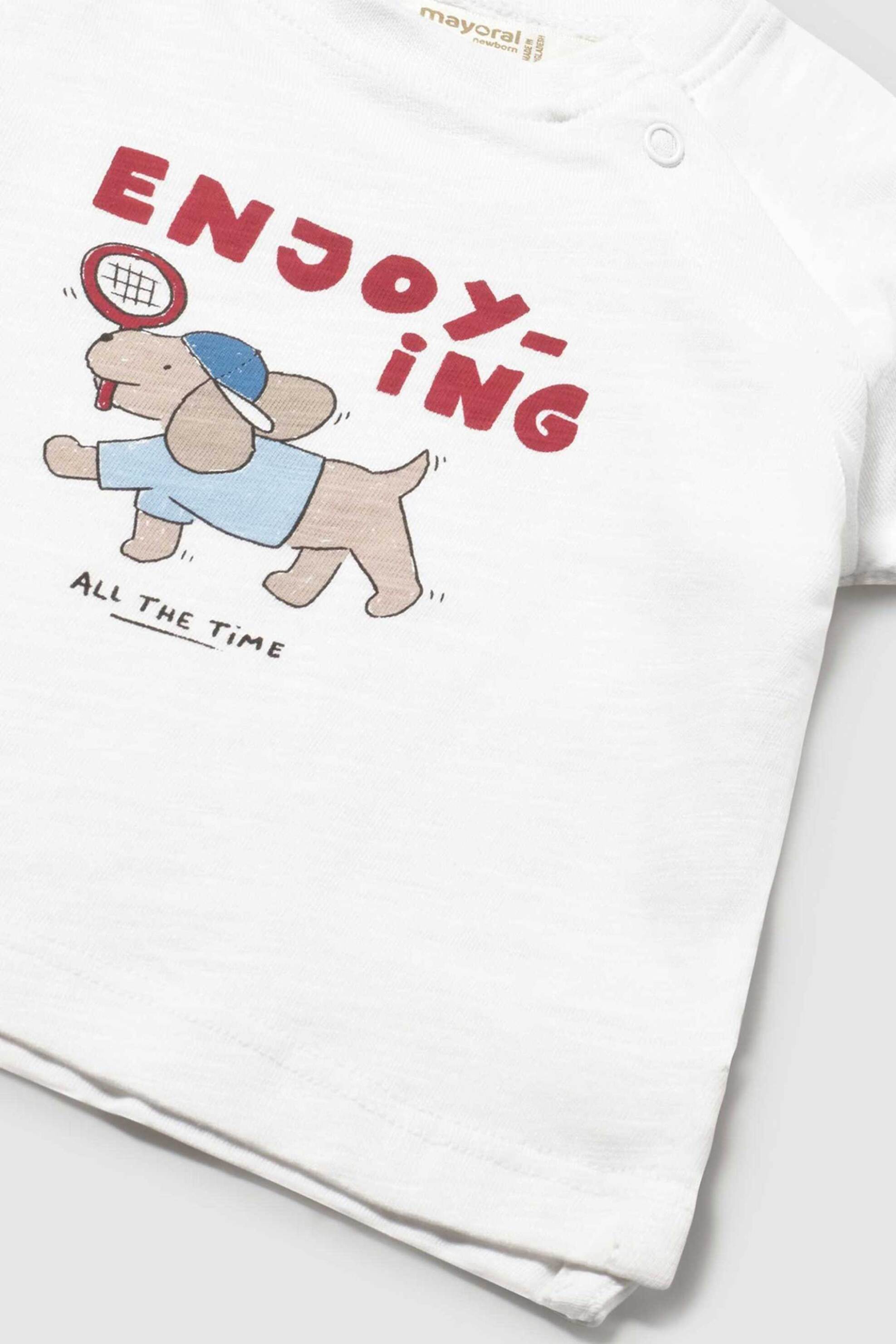 Mayoral Βρεφικό Σετ T-Shirt με Print - 1074-S26 Κόκκινο