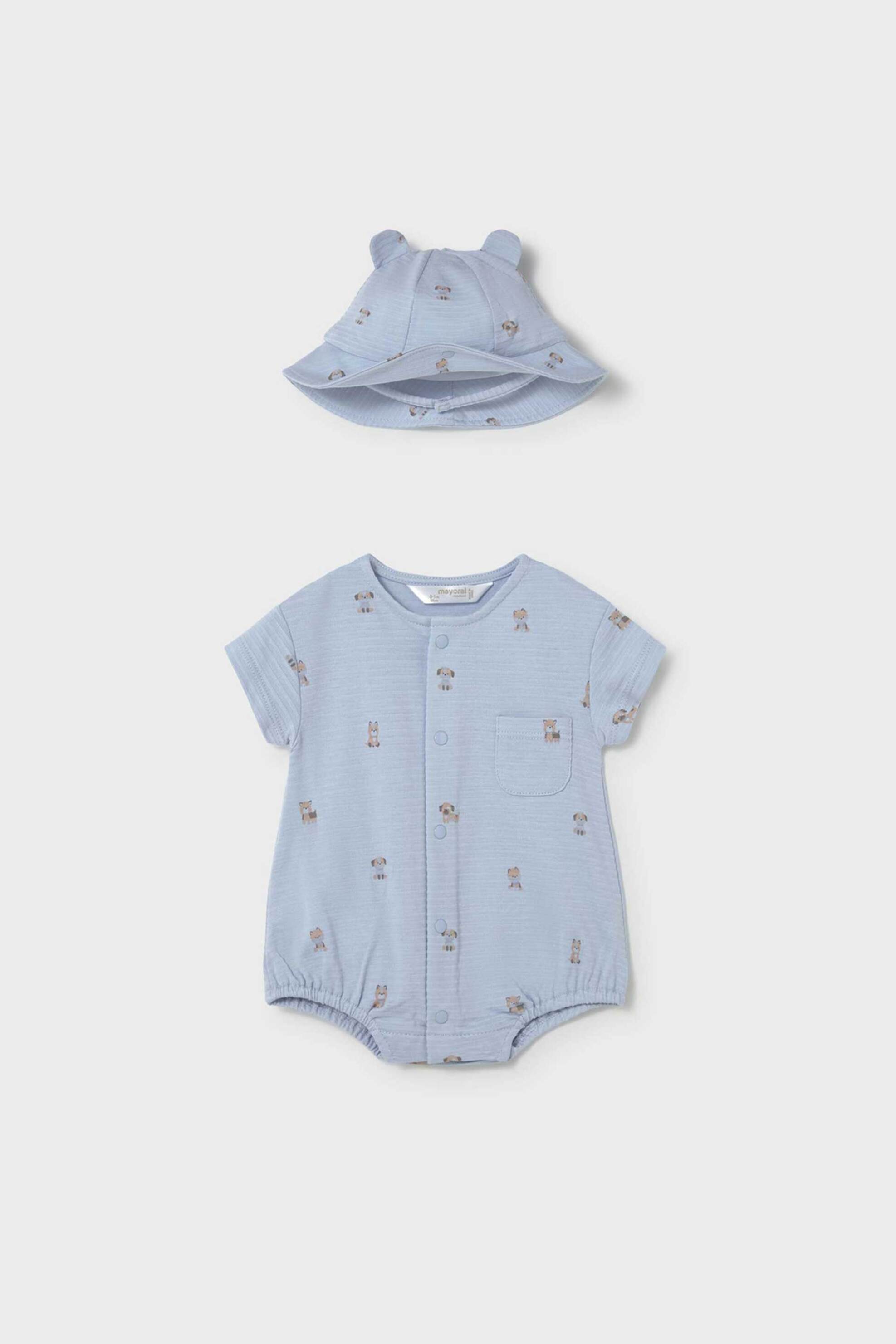 Mayoral βρεφικό σετ φορμάκι και καπέλο (2 τεμάχια) - 1606-S26 Σιελ