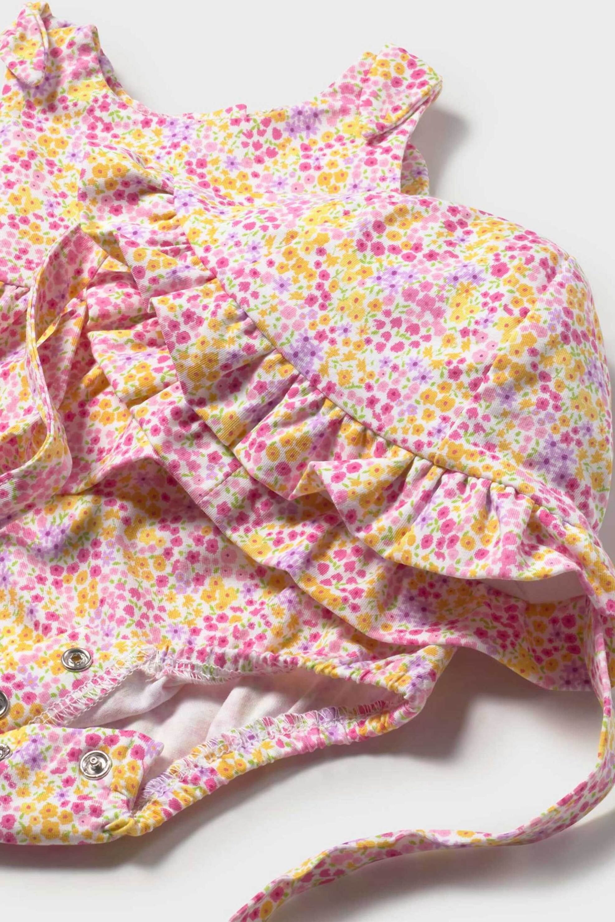 Mayoral Βρεφικό Σετ Φορμάκι Και Καπέλο με Floral Print (2 Τεμάχια) - 1632-S26 Ροζ