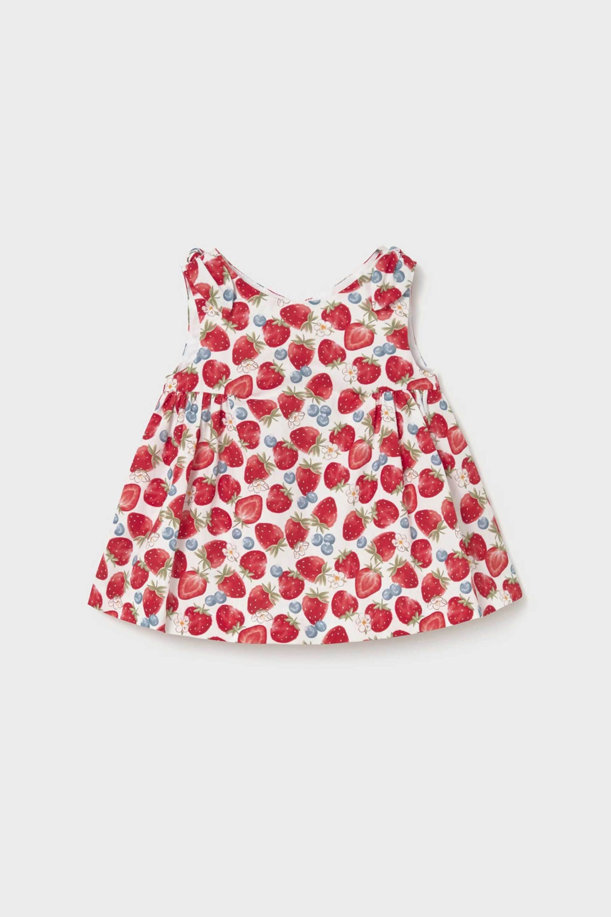 Mayoral βρεφικό φόρεμα με print φράουλες - 1811-S26 Κόκκινο