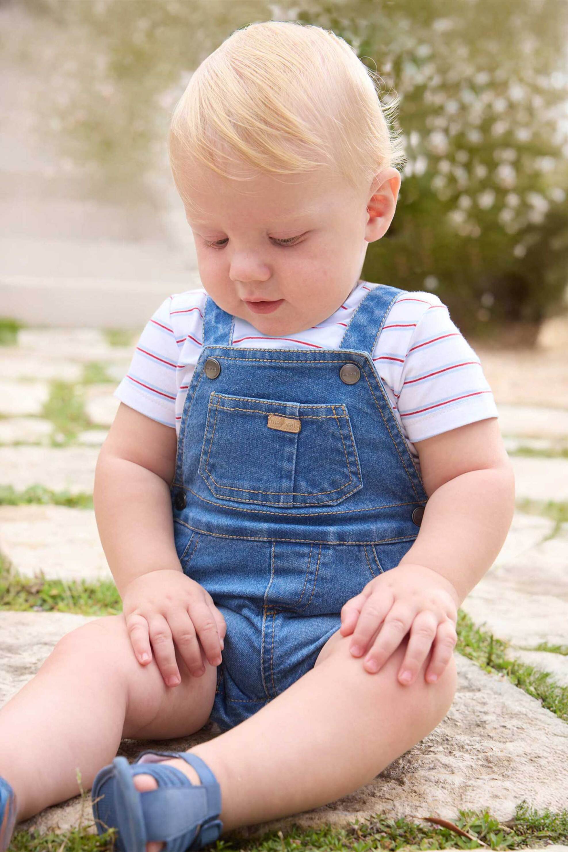 Mayoral βρεφικό σετ σαλοπέτα με Τ-shirt - 1623-S26 Denim Blue Σκούρο