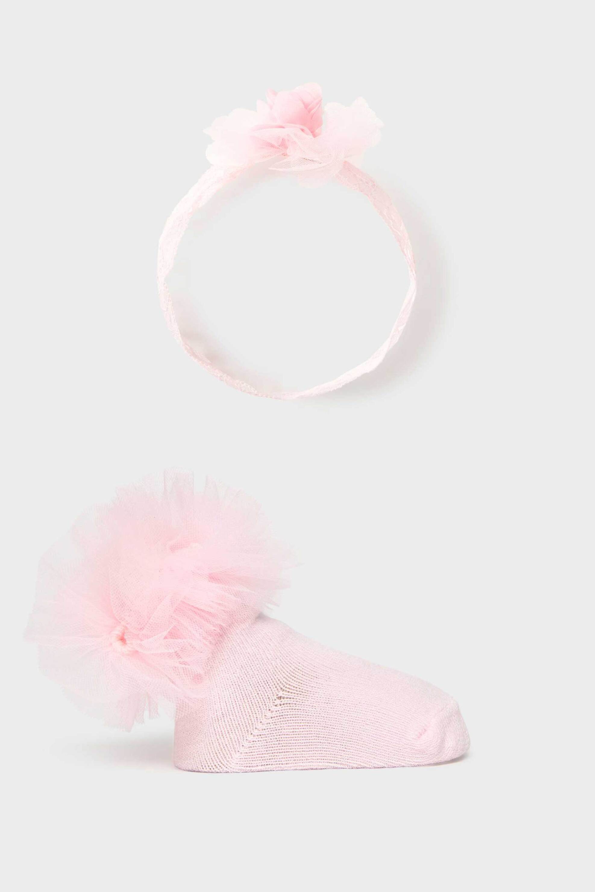 Mayoral βρεφικό σετ καλτσάκια με τούλι και κορδέλα - 9055-S26 Ροζ