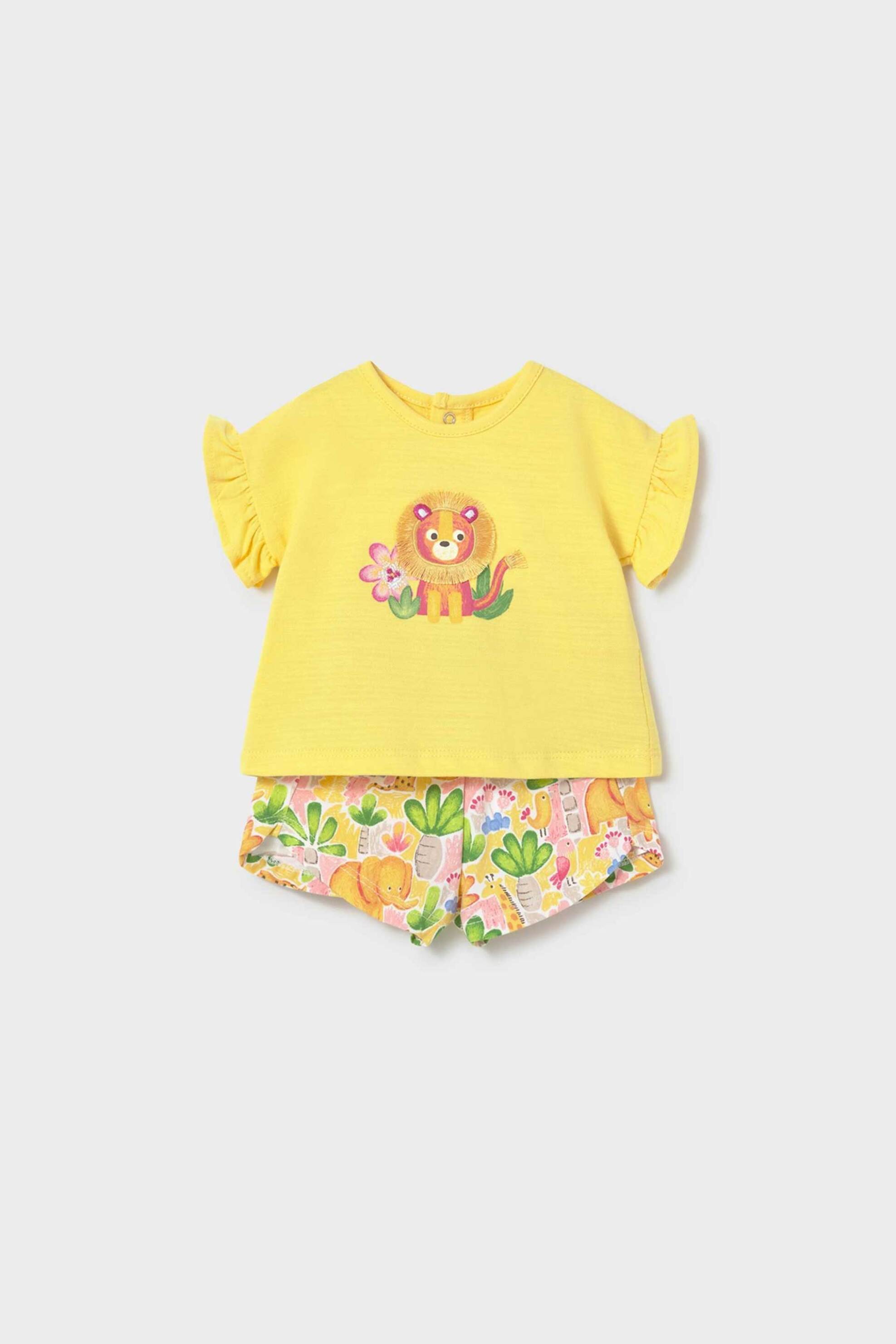 Mayoral βρεφικό σετ μπλούζα και σορτς (2 τεμάχια) - 1291-S26 Κίτρινο