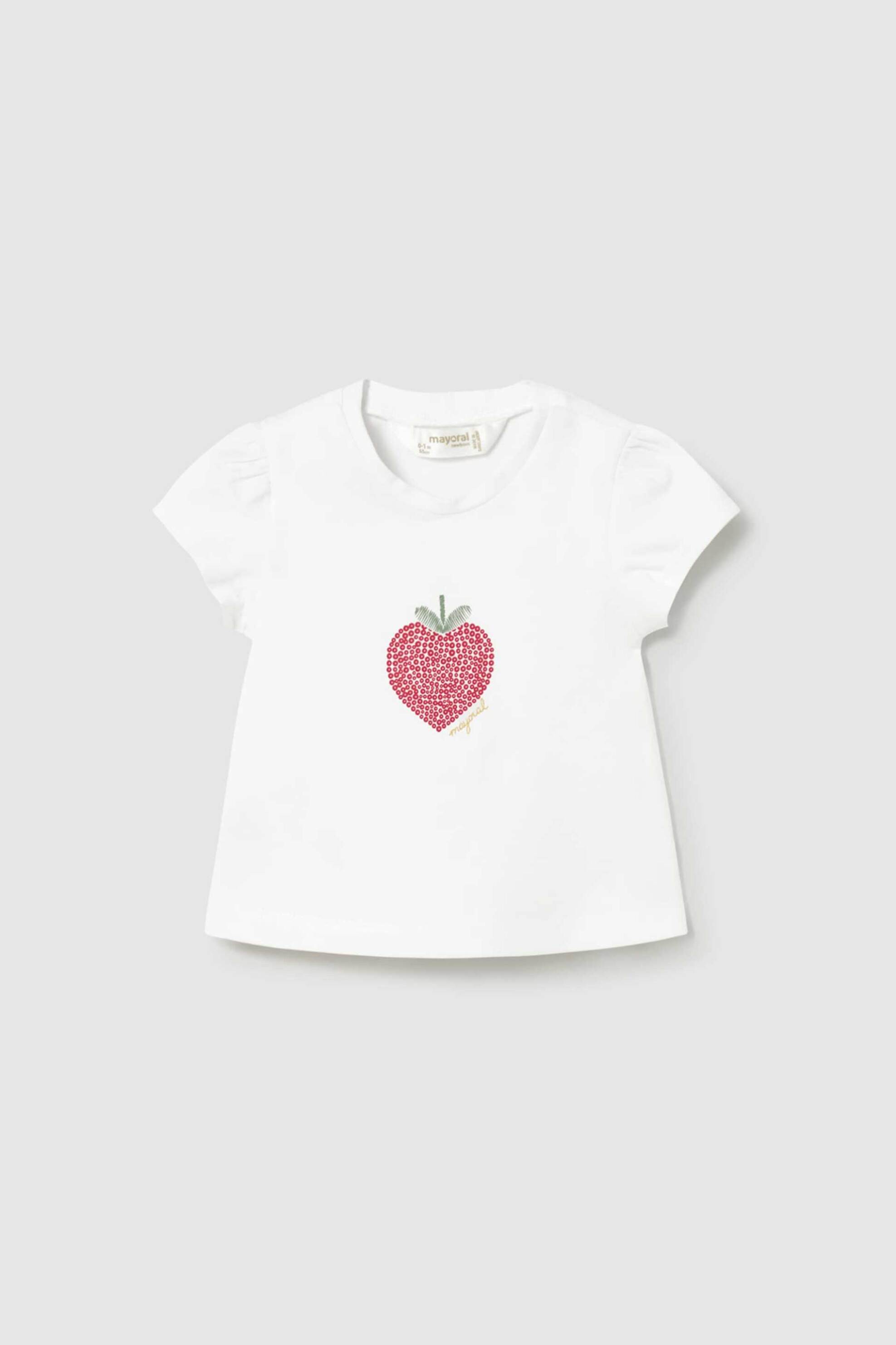 Mayoral βρεφική μπλούζα με παγιέτα - 1076-S26 Λευκό