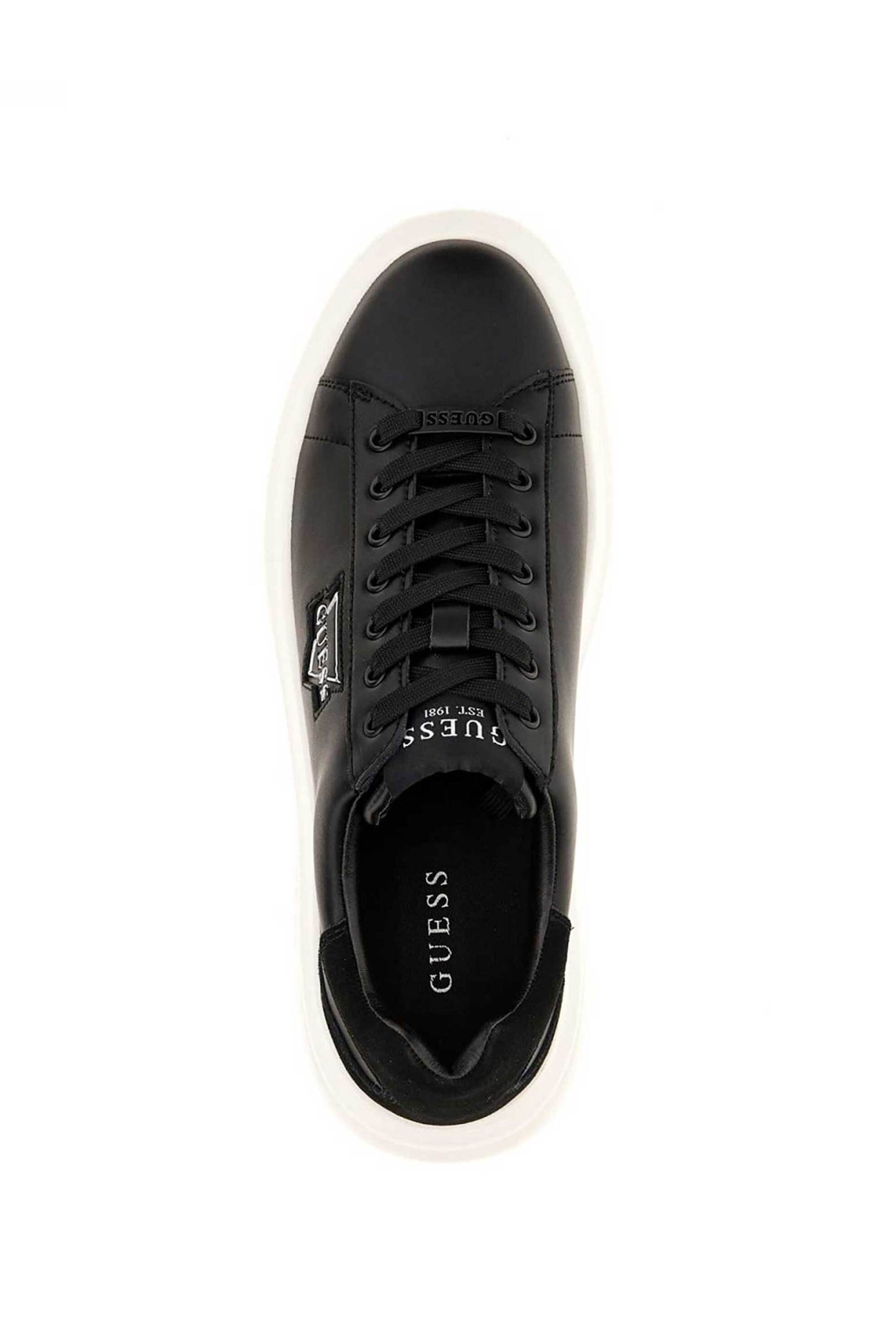Guess Ανδρικά Δερμάτινα Sneakers Elba - Fmfbanlel12 Μαύρο