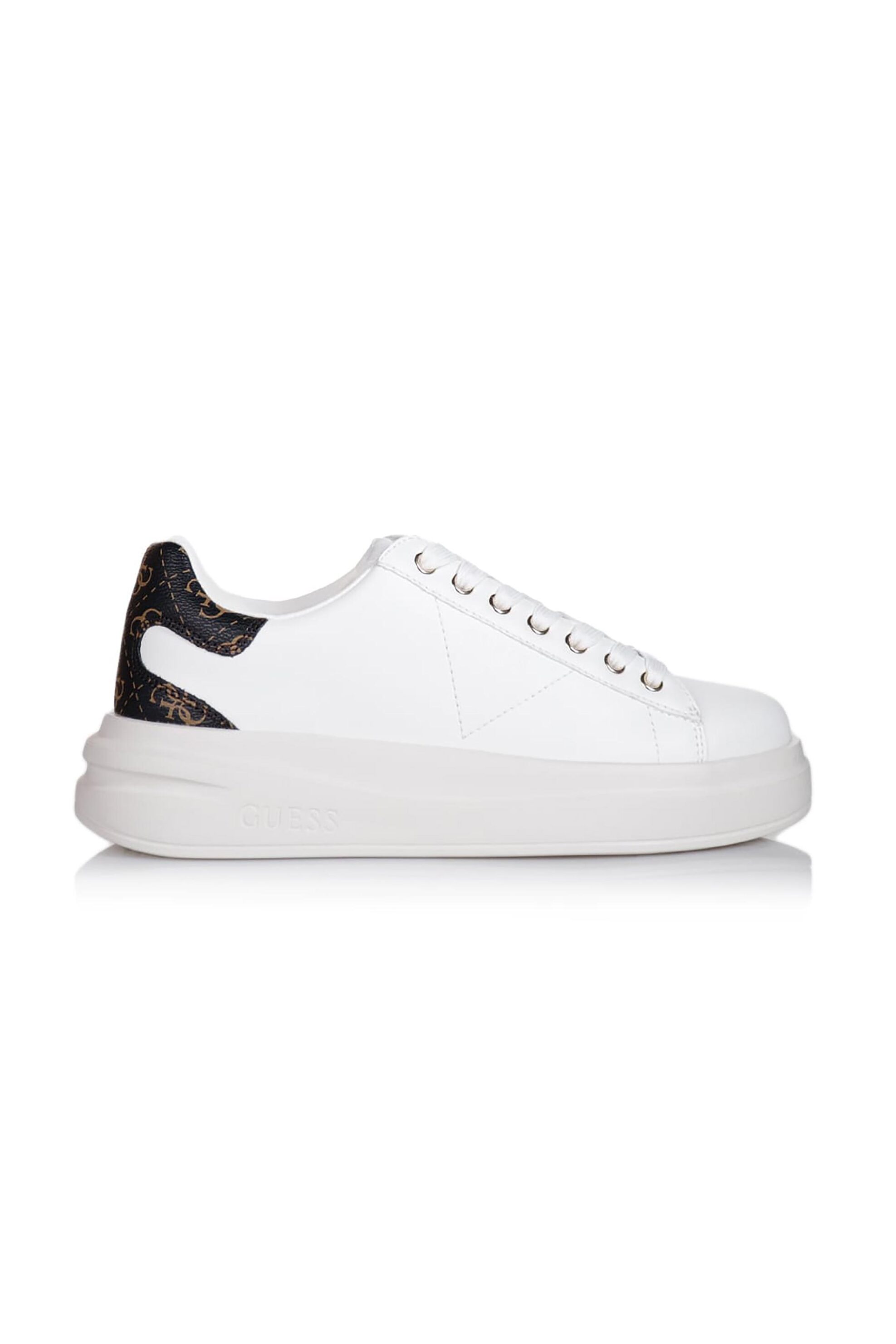 Guess γυναικεία δερμάτινα sneakers "Elbina" - FLJELBFAL12 Λευκό
