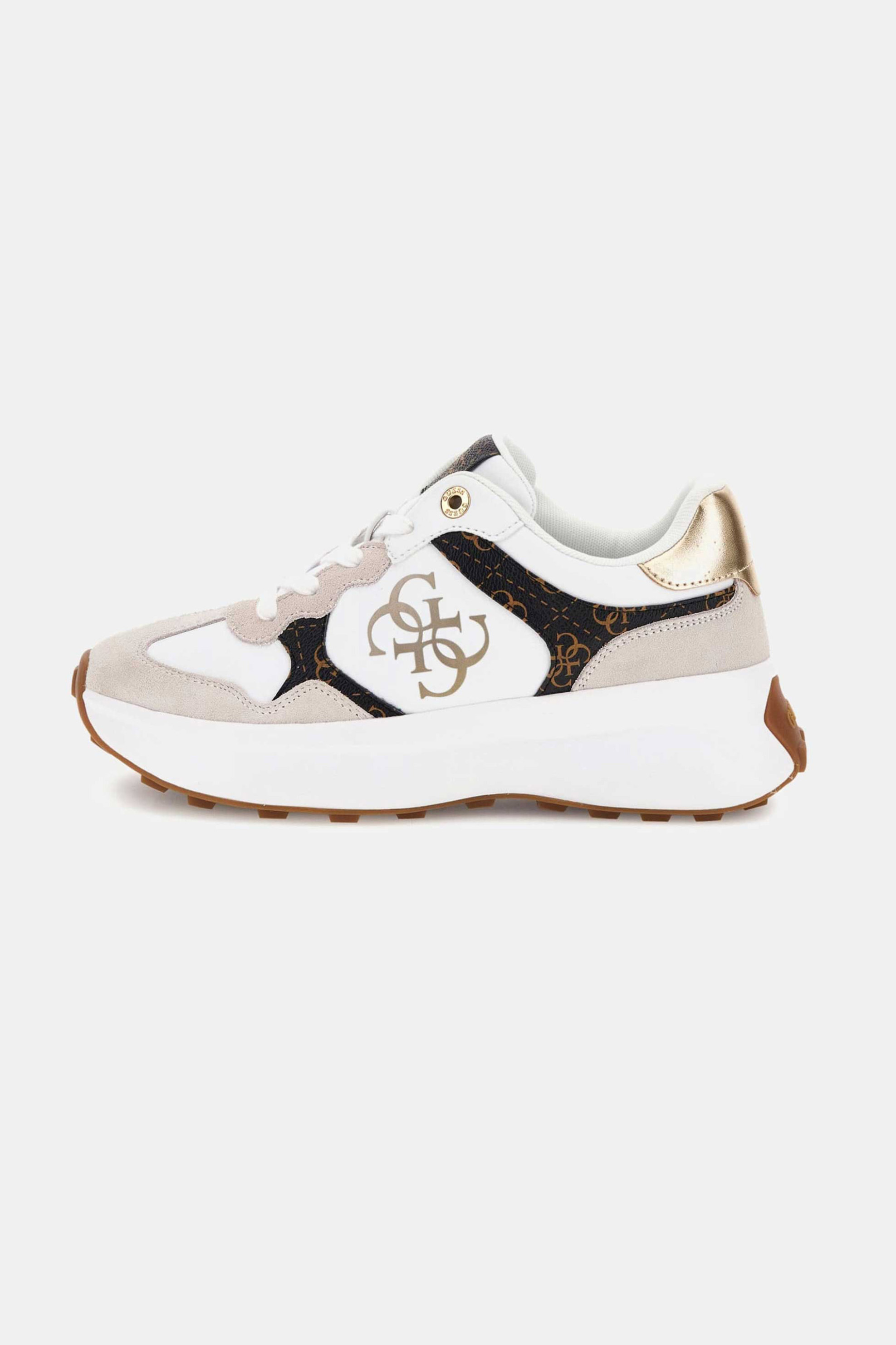 Guess γυναικεία sneakers με λογότυπο "Luckei" - FLPLUCPEL12 Λευκό