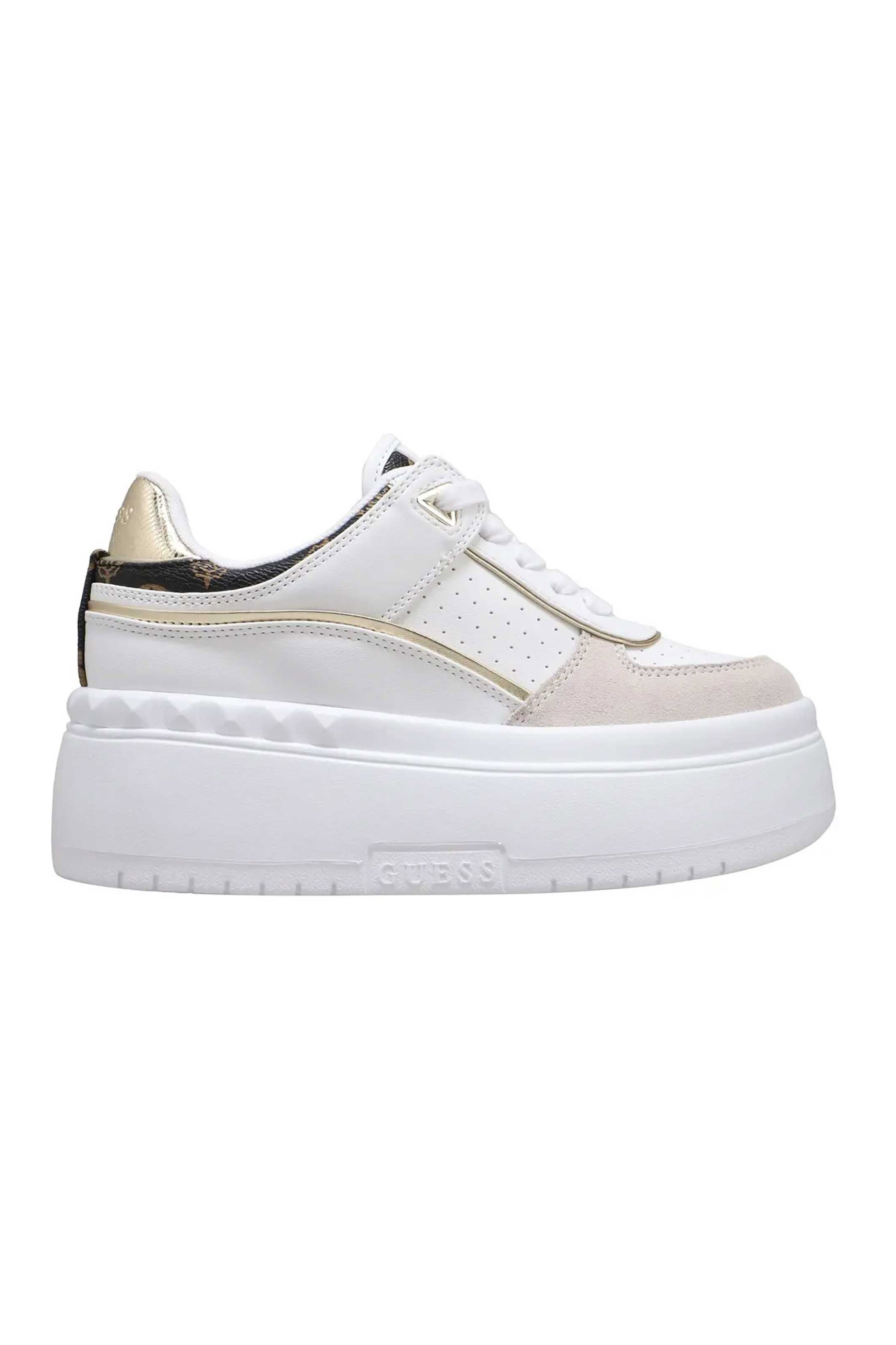 Guess γυναικεία sneakers με λογότυπο "Ridgee" - FLPRIDPEL12 Λευκό