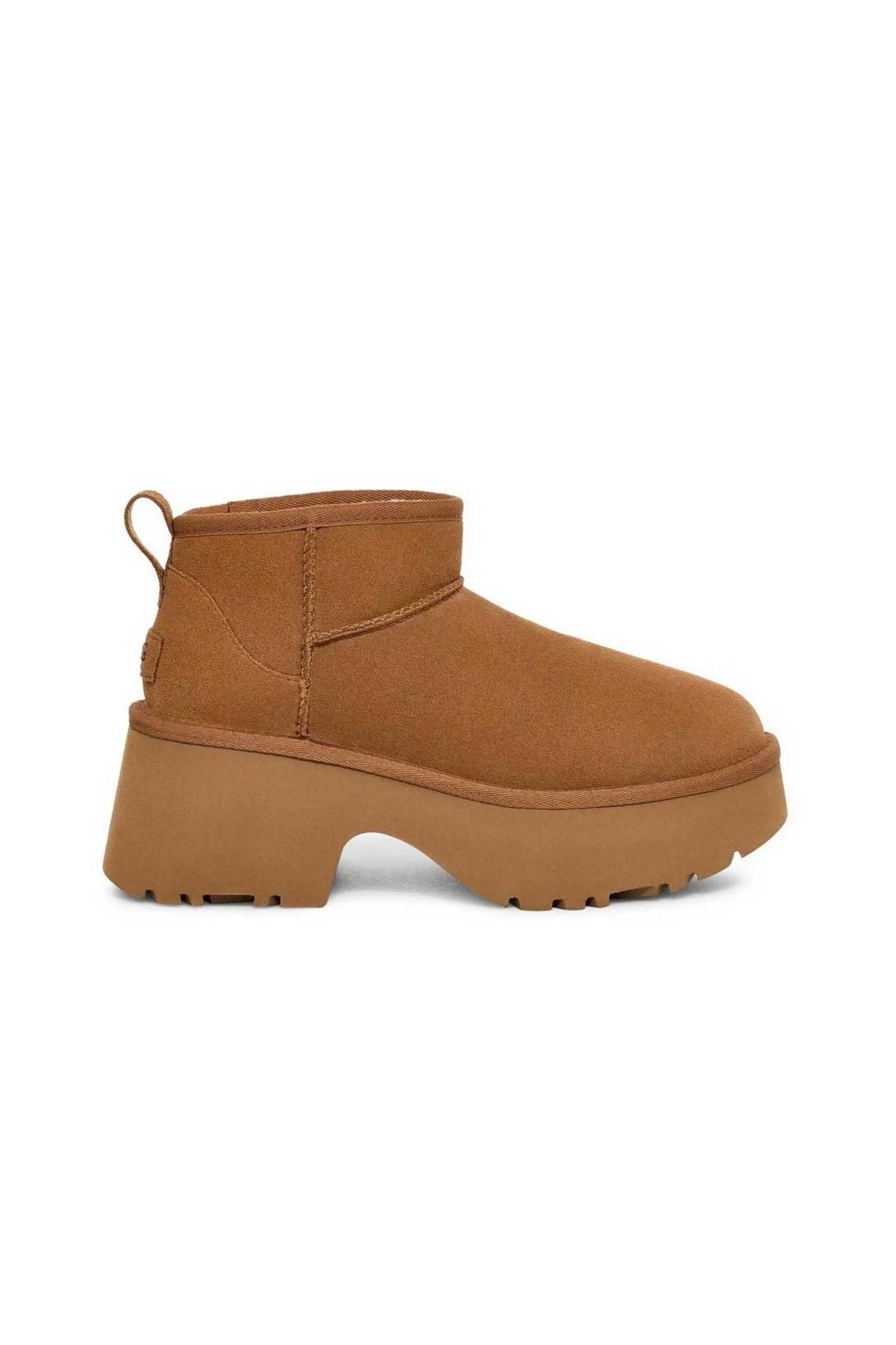 Ugg γυναικεία suede μποτάκια με τακούνι "Ultra Mini New Heights" - 1158311 Ταμπά