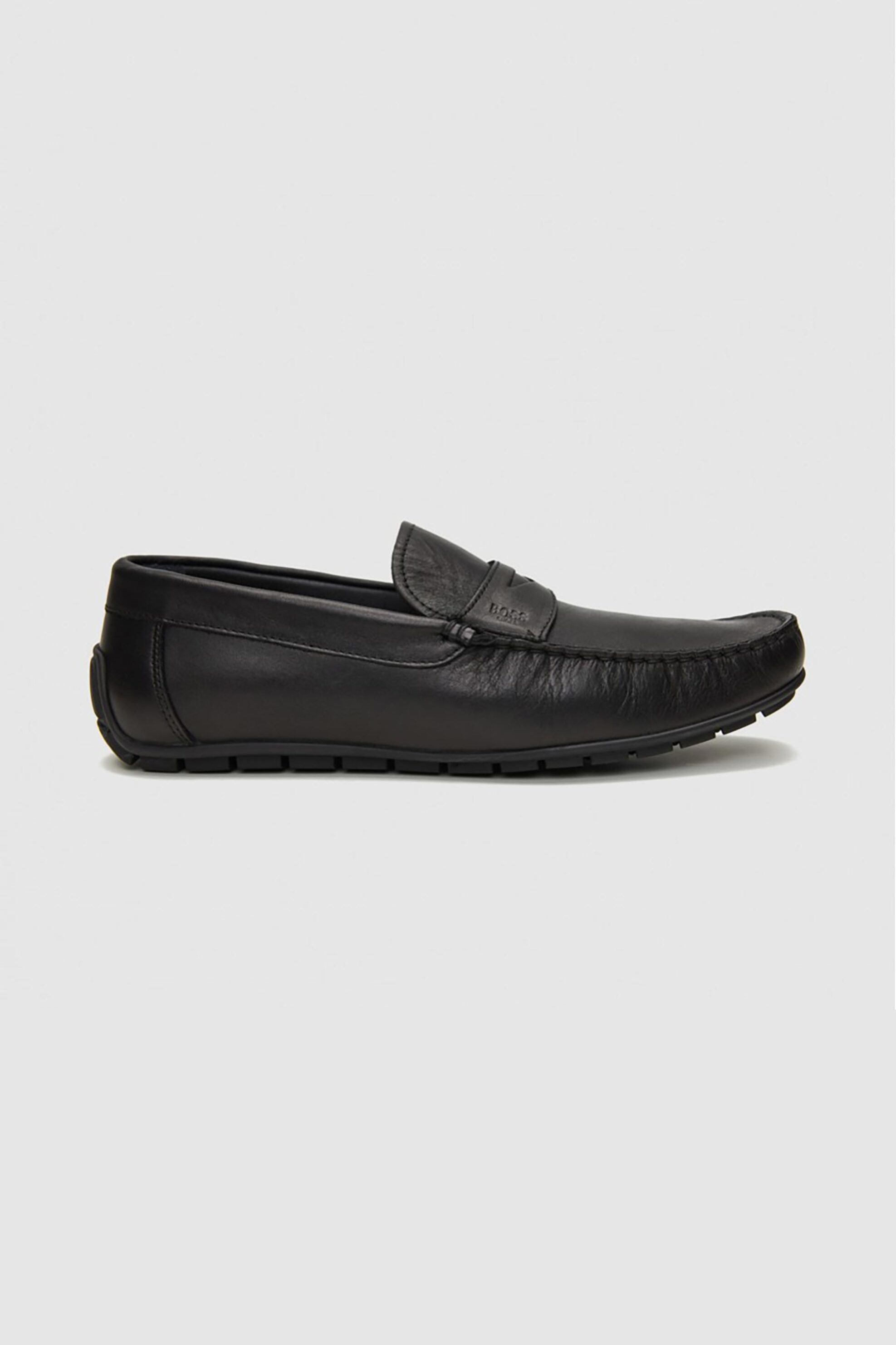BOSS SHOES Boss Shoes ανδρικά δερμάτινα μοκασίνια - Z7538 Μαύρο