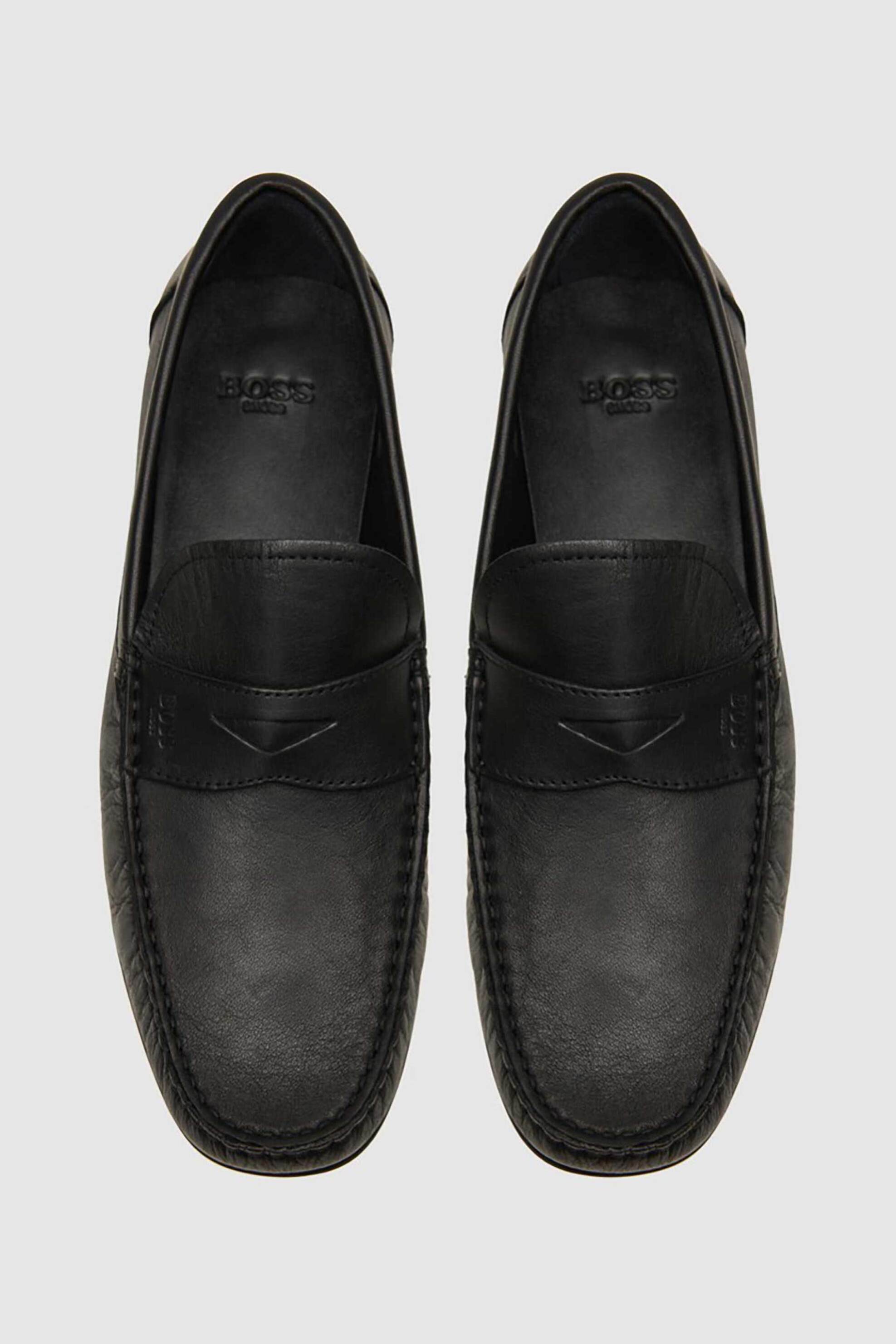Boss Shoes ανδρικά δερμάτινα μοκασίνια - Z7538 Μαύρο φωτογραφία