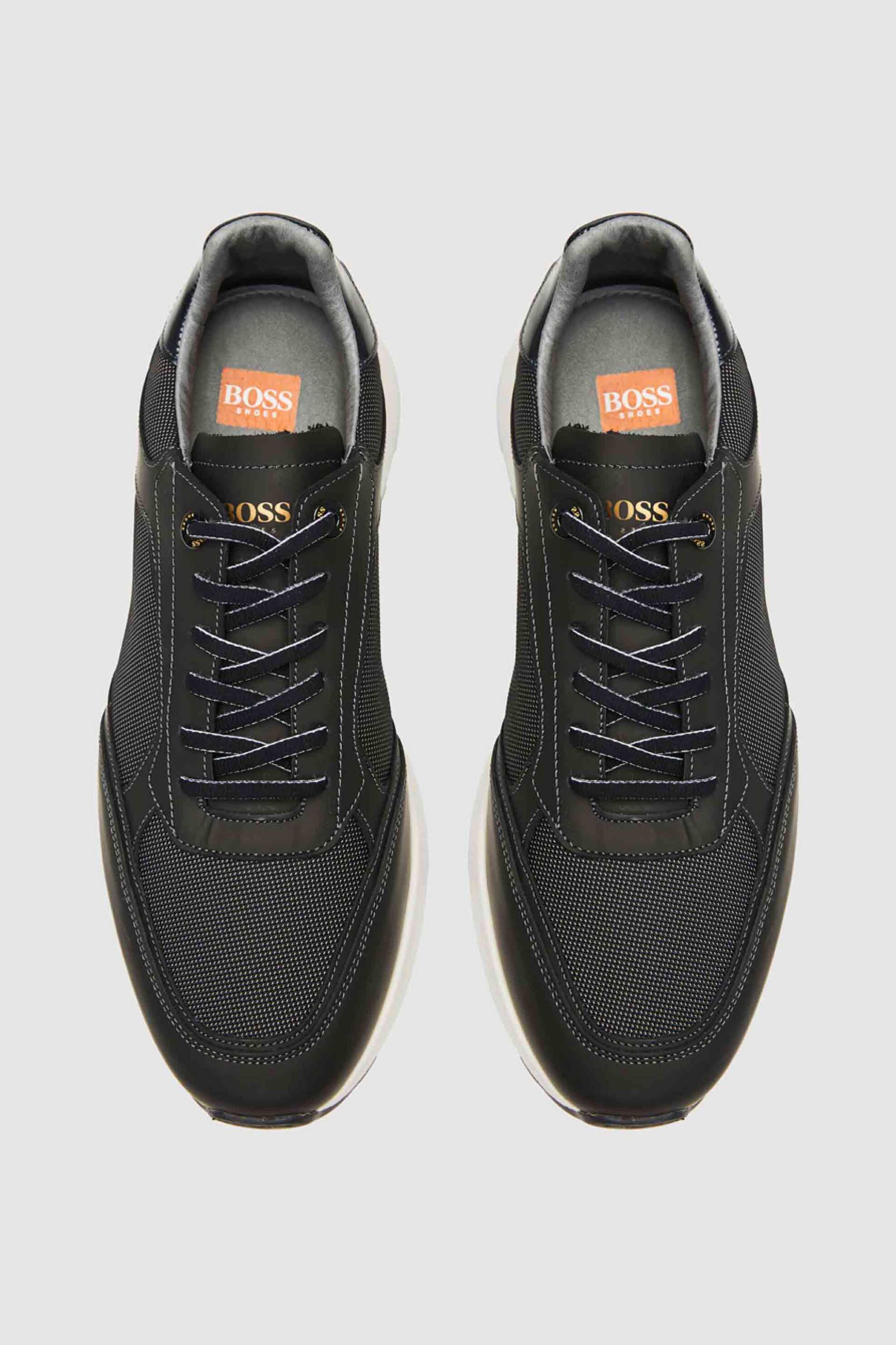 Boss Shoes ανδρικά δερμάτινα sneakers με λογότυπο - AZ273 THES Μαύρο φωτογραφία