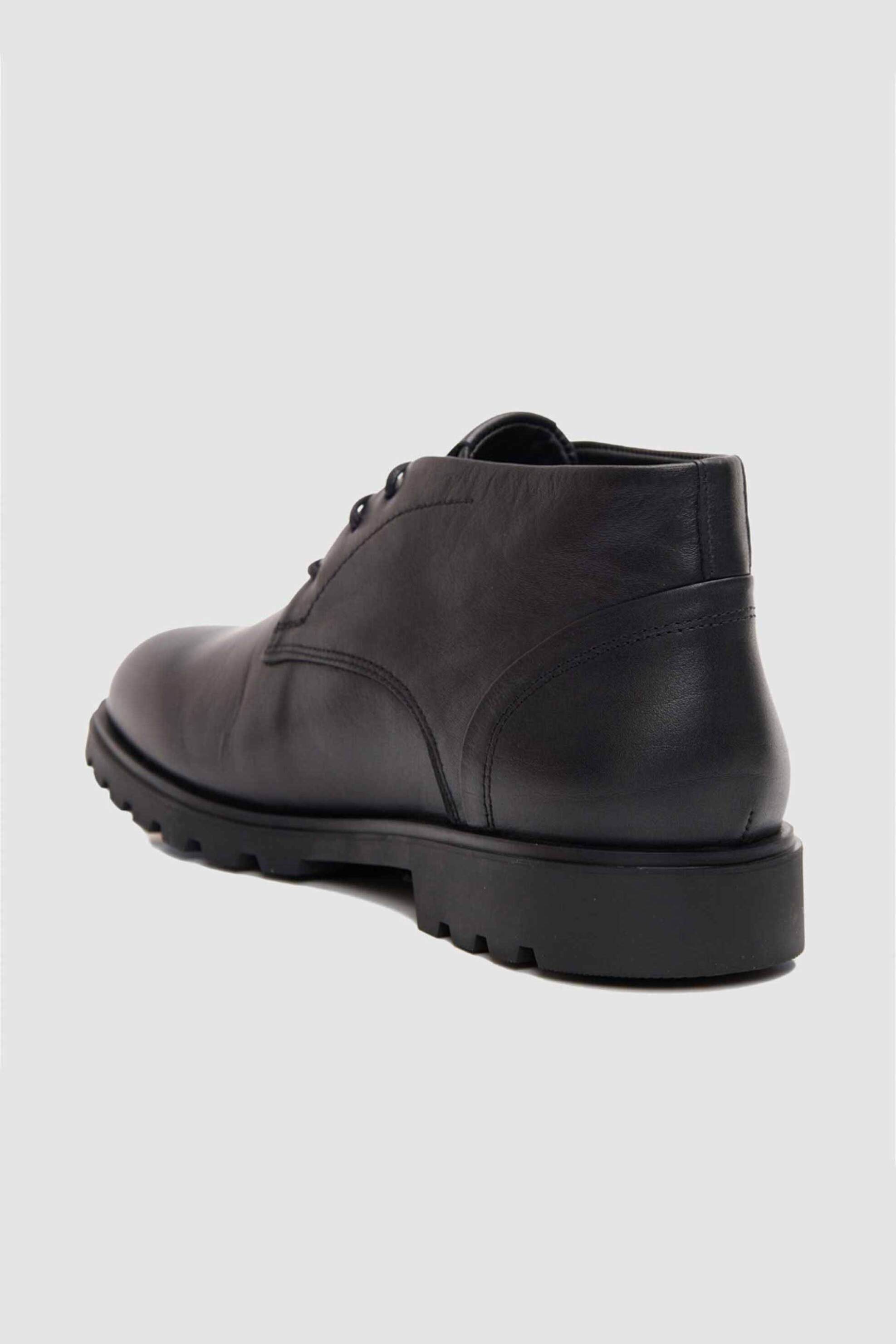 Boss Shoes ανδρικά δερμάτινα μποτάκια - A7632 Μαύρο φωτογραφία