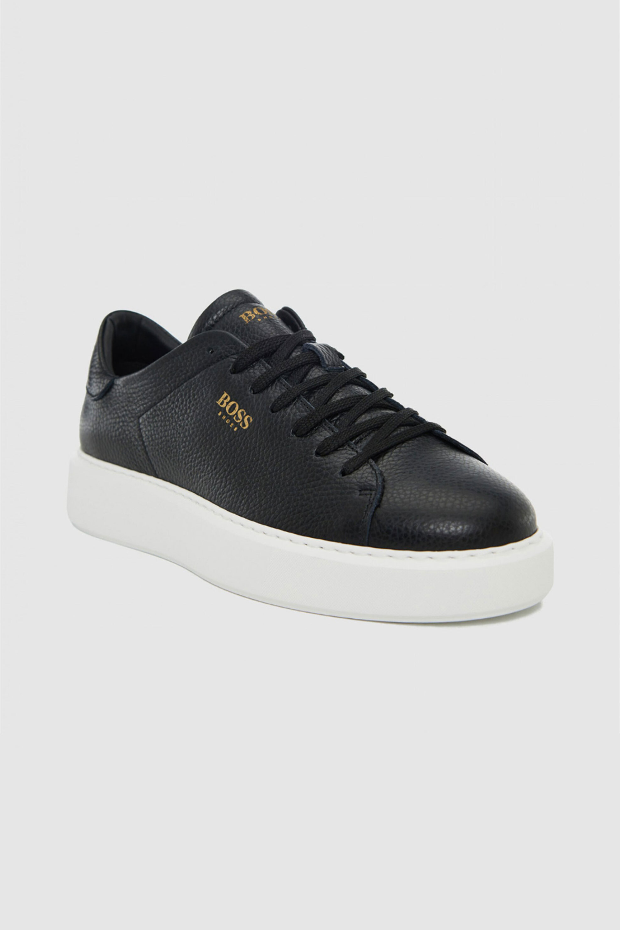 Boss Shoes ανδρικά δερμάτινα sneakers με λογότυπο - B5720 Μαύρο φωτογραφία