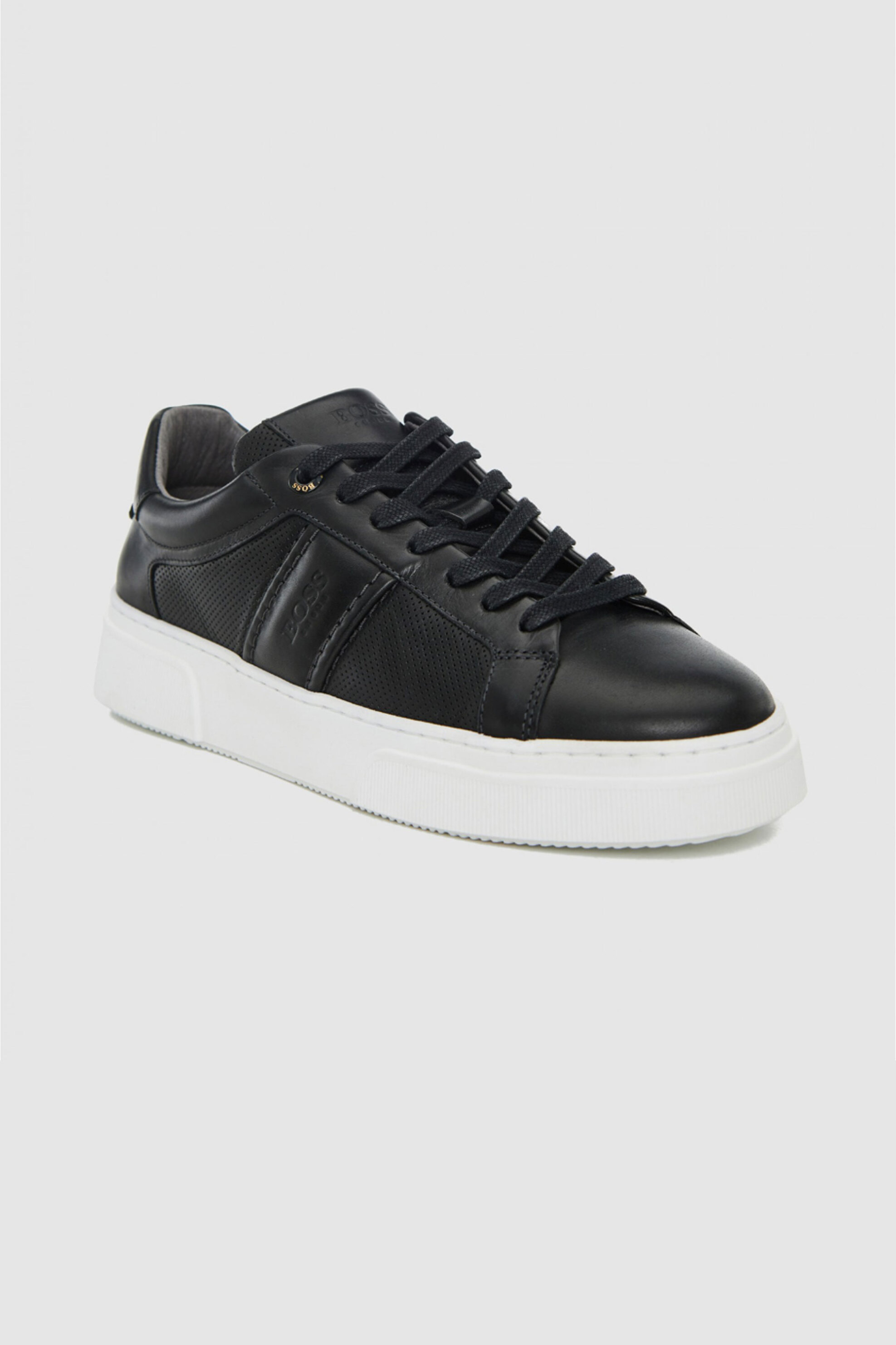 Boss Shoes ανδρικά δερμάτινα sneakers με λογότυπο - BC340 Μαύρο φωτογραφία