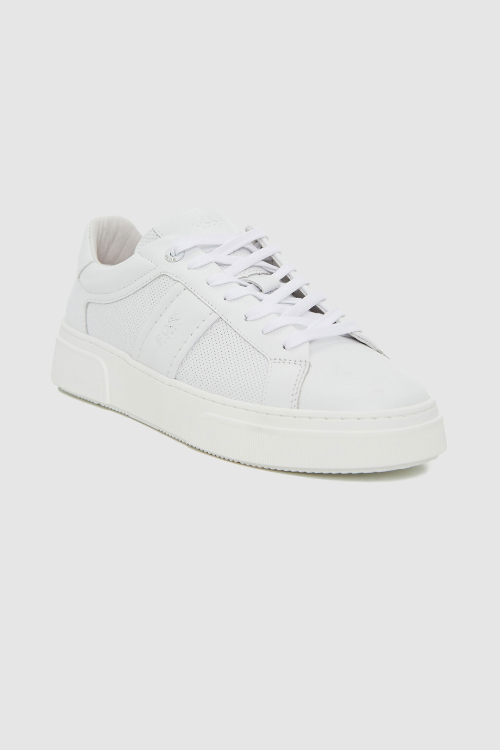 Boss Shoes ανδρικά δερμάτινα sneakers με λογότυπο - BC340 Λευκό φωτογραφία