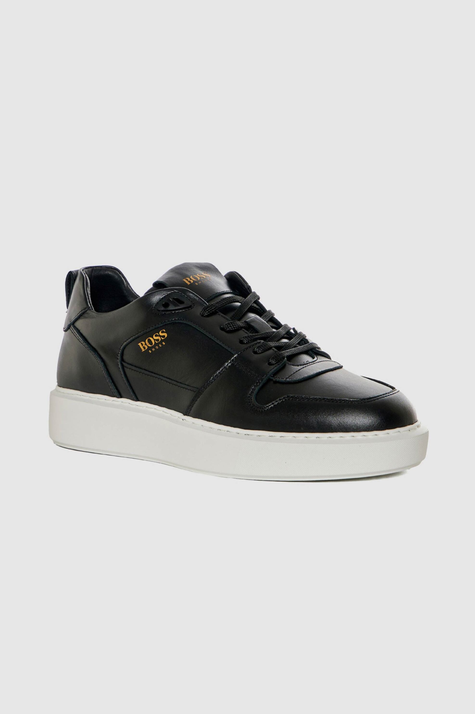 Boss Shoes ανδρικά δερμάτινα sneakers με λογότυπο - C6928 Μαύρο φωτογραφία