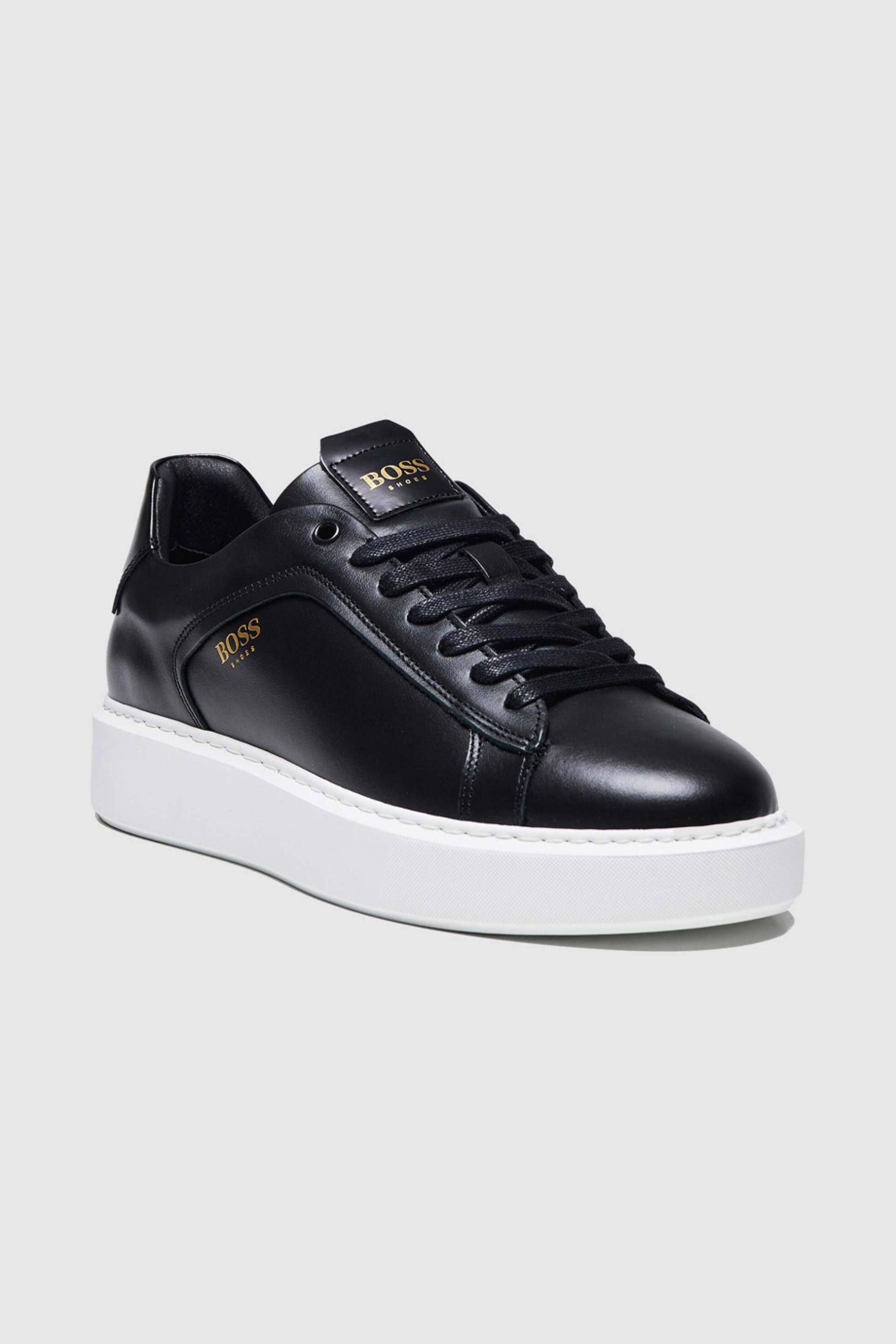 Boss Shoes ανδρικά δερμάτινα sneakers με λογότυπο - C6964 Μαύρο φωτογραφία