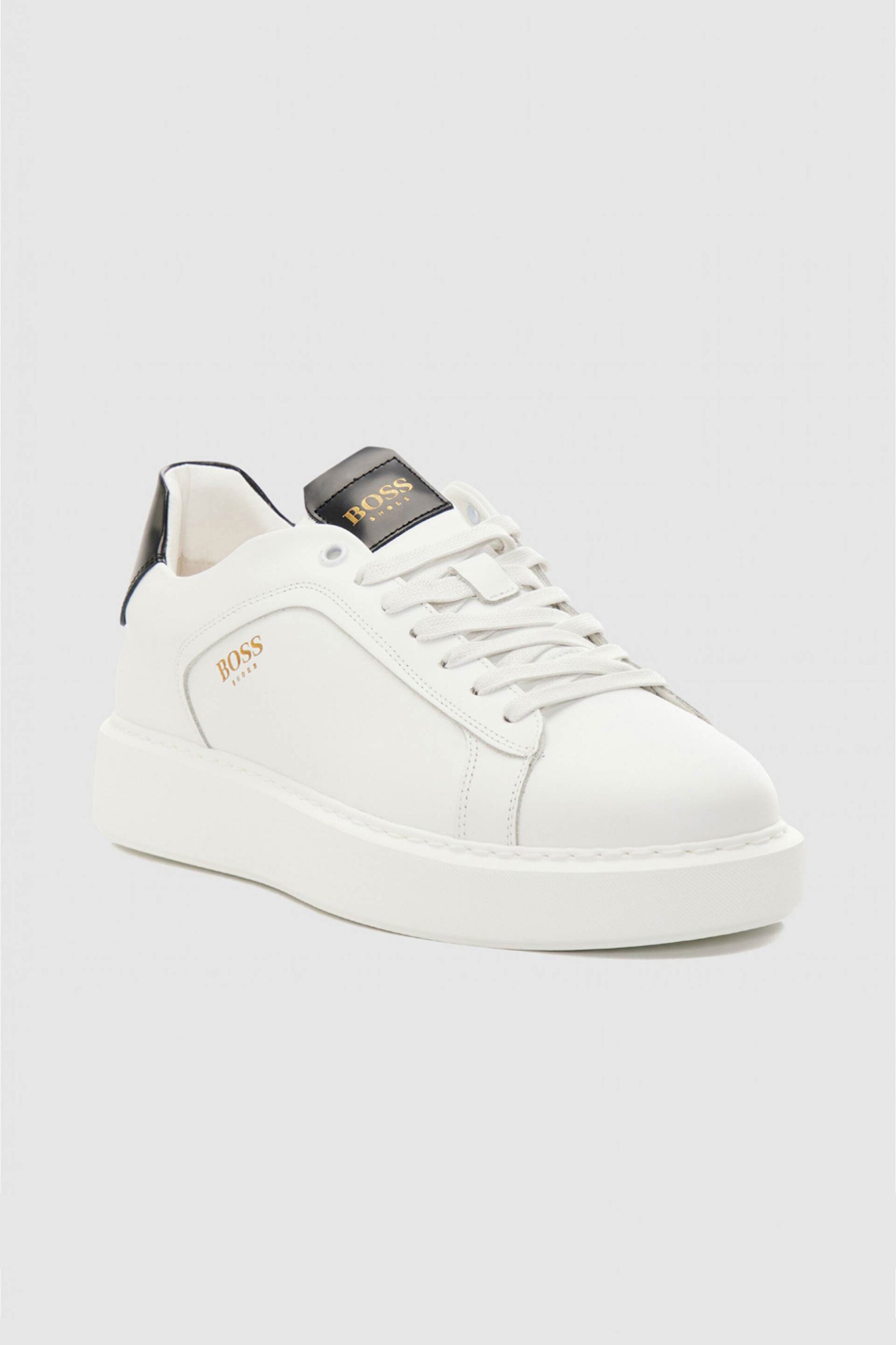 Boss Shoes ανδρικά δερμάτινα sneakers με λογότυπο - C6964 Λευκό φωτογραφία