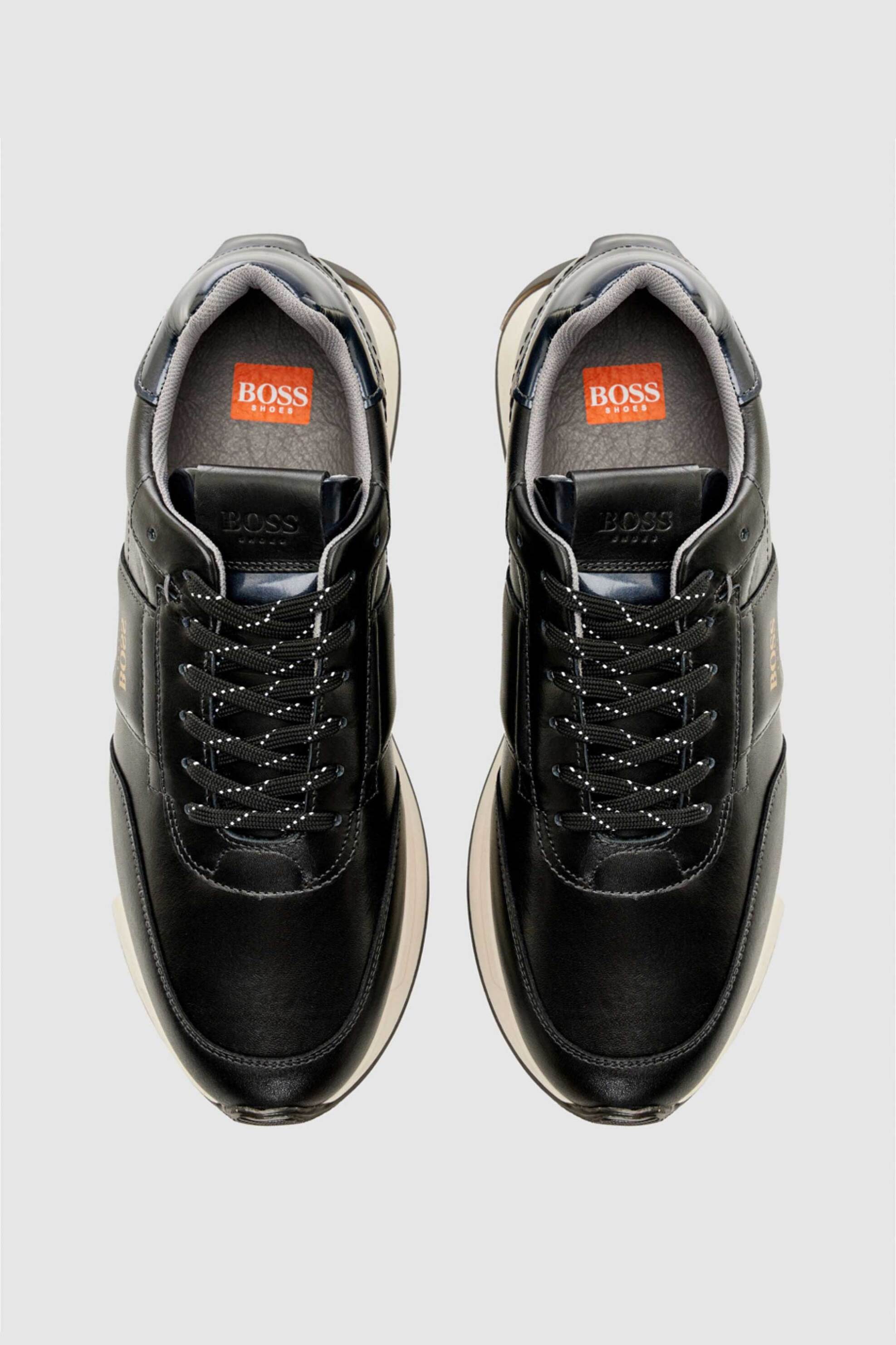 Boss Shoes ανδρικά δερμάτινα sneakers με λογότυπο - CD321 Μαύρο φωτογραφία