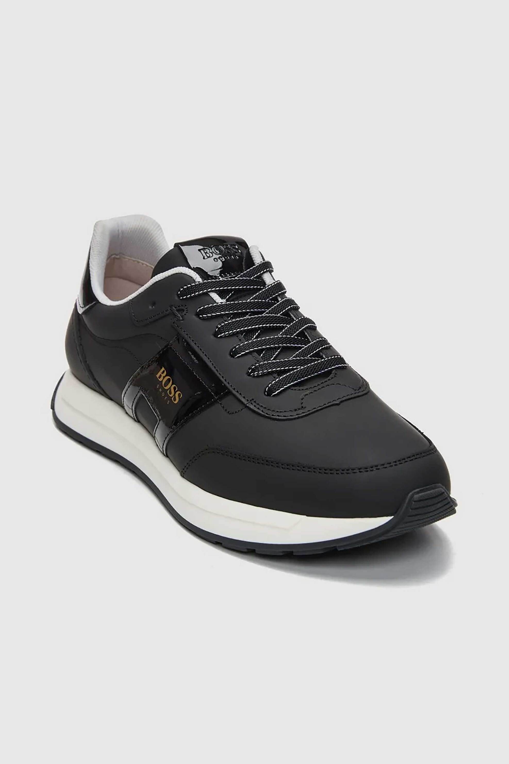 Boss Shoes ανδρικά δερμάτινα sneakers με λογότυπο - D321/A GOM Μαύρο φωτογραφία