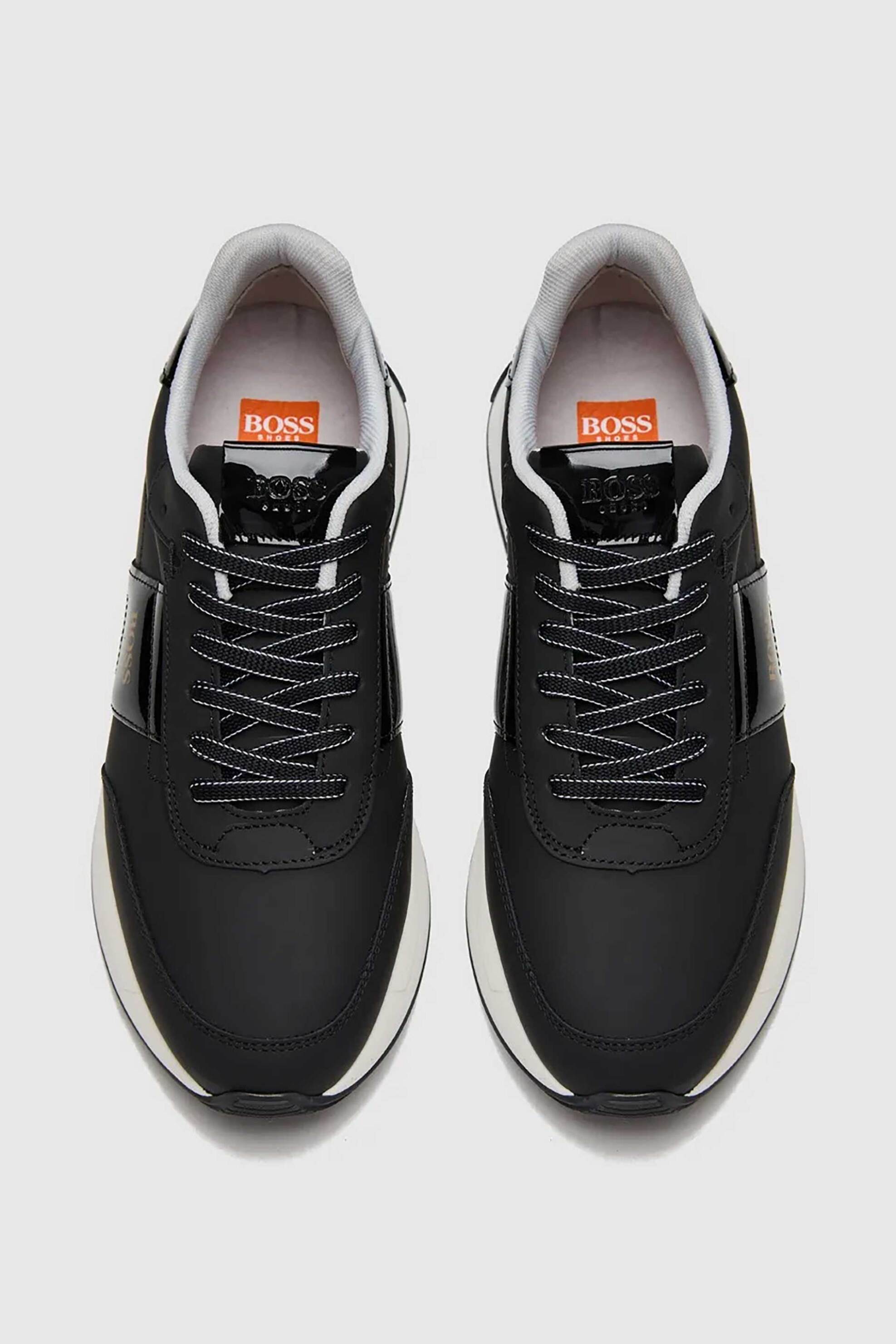 Boss Shoes ανδρικά δερμάτινα sneakers με λογότυπο - D321/A GOM Μαύρο φωτογραφία