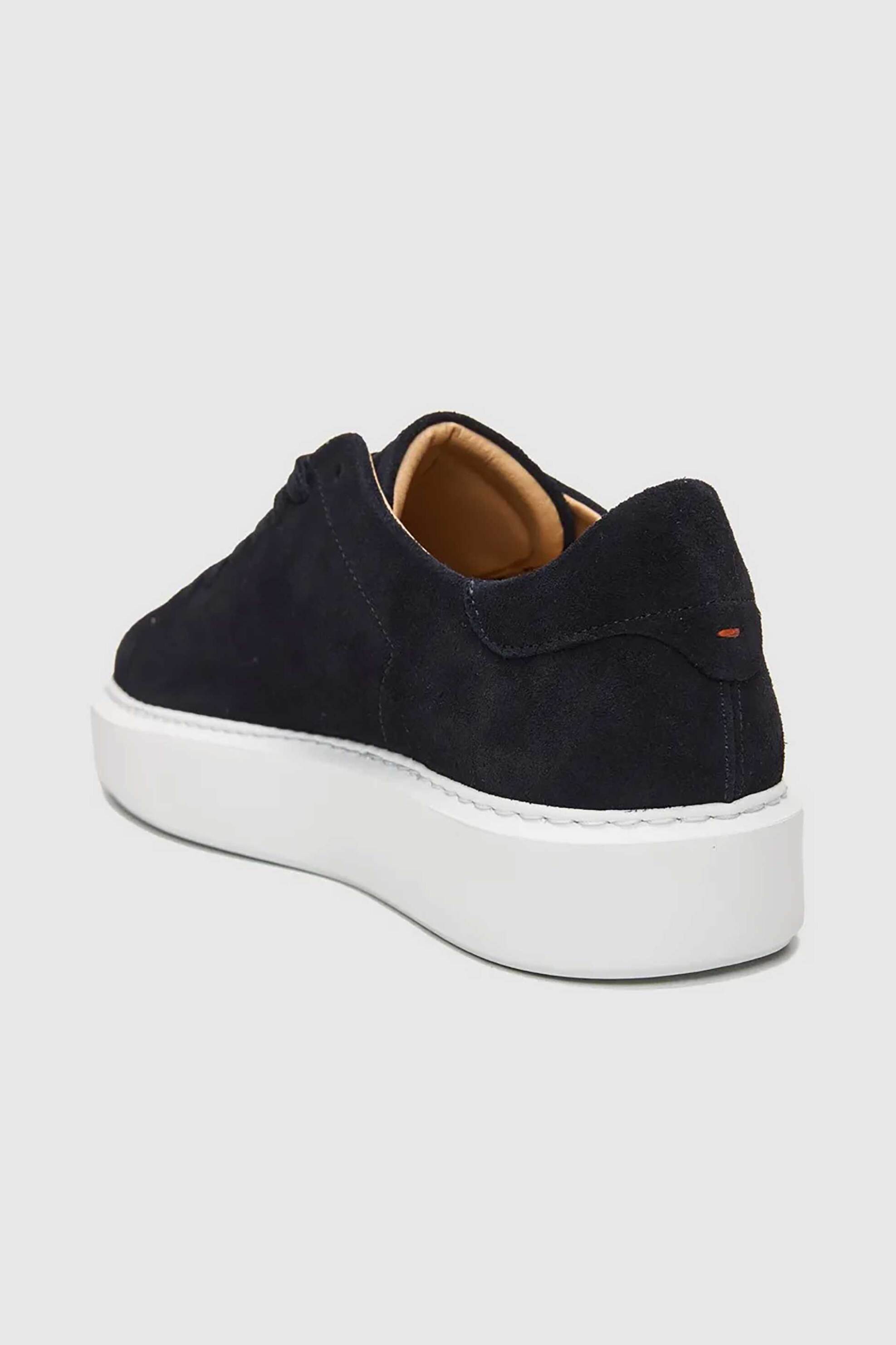 Boss Shoes ανδρικά δερμάτινα sneakers με λογότυπο - D5720 SUEDE Μπλε Σκούρο φωτογραφία