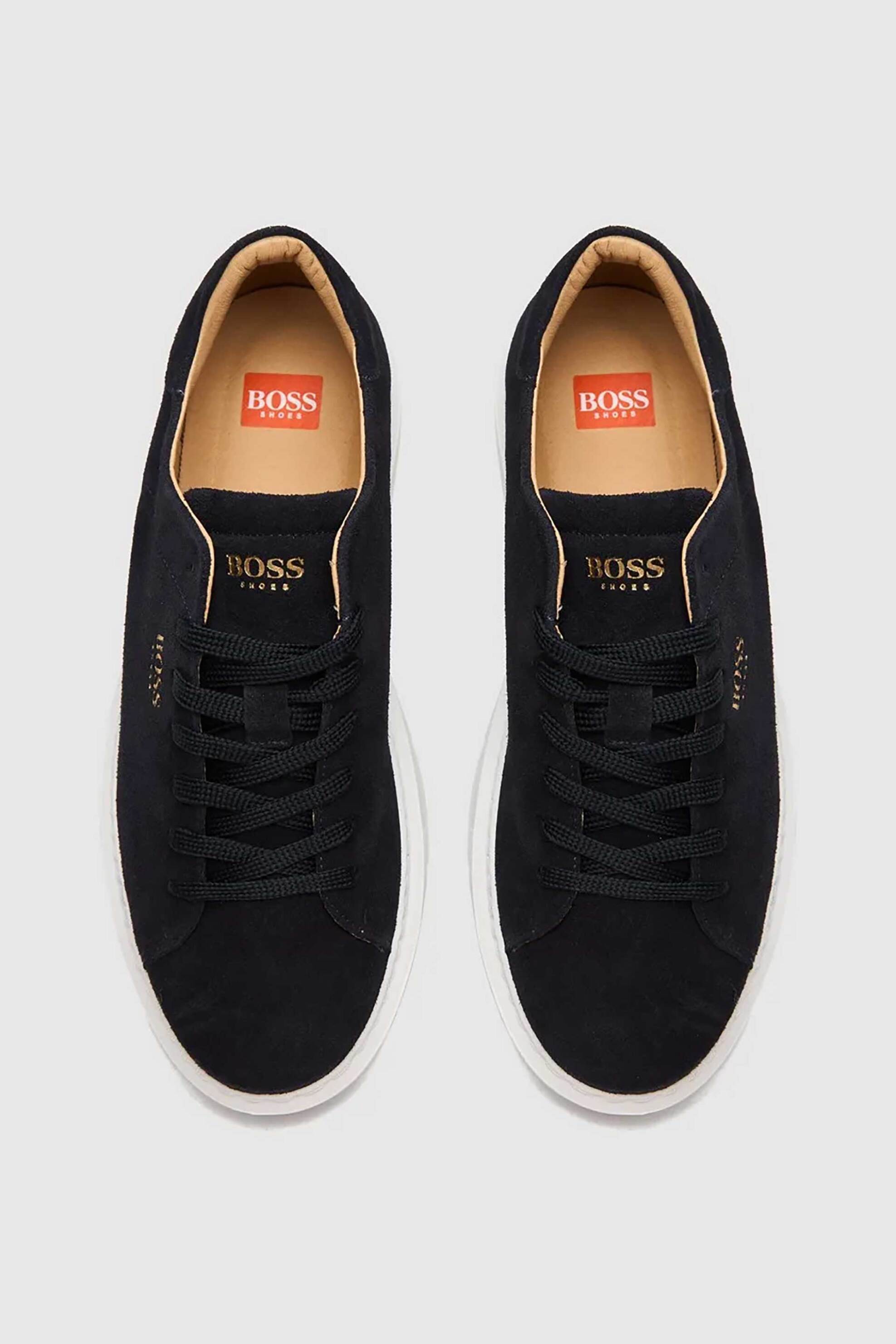 Boss Shoes ανδρικά δερμάτινα sneakers με λογότυπο - D5720 SUEDE Μπλε Σκούρο φωτογραφία