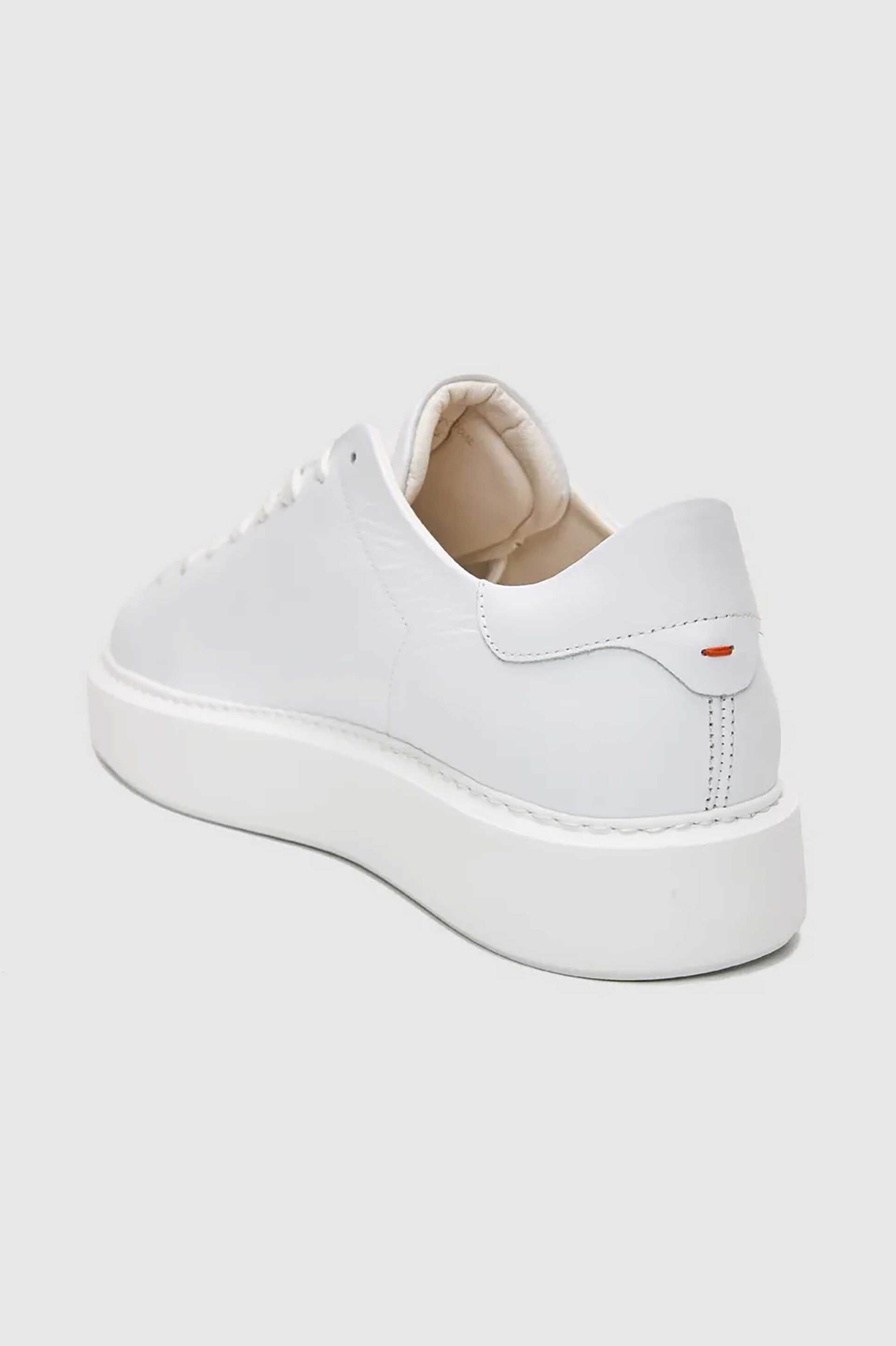 Boss Shoes ανδρικά δερμάτινα sneakers με λογότυπο - D5720 Λευκό φωτογραφία
