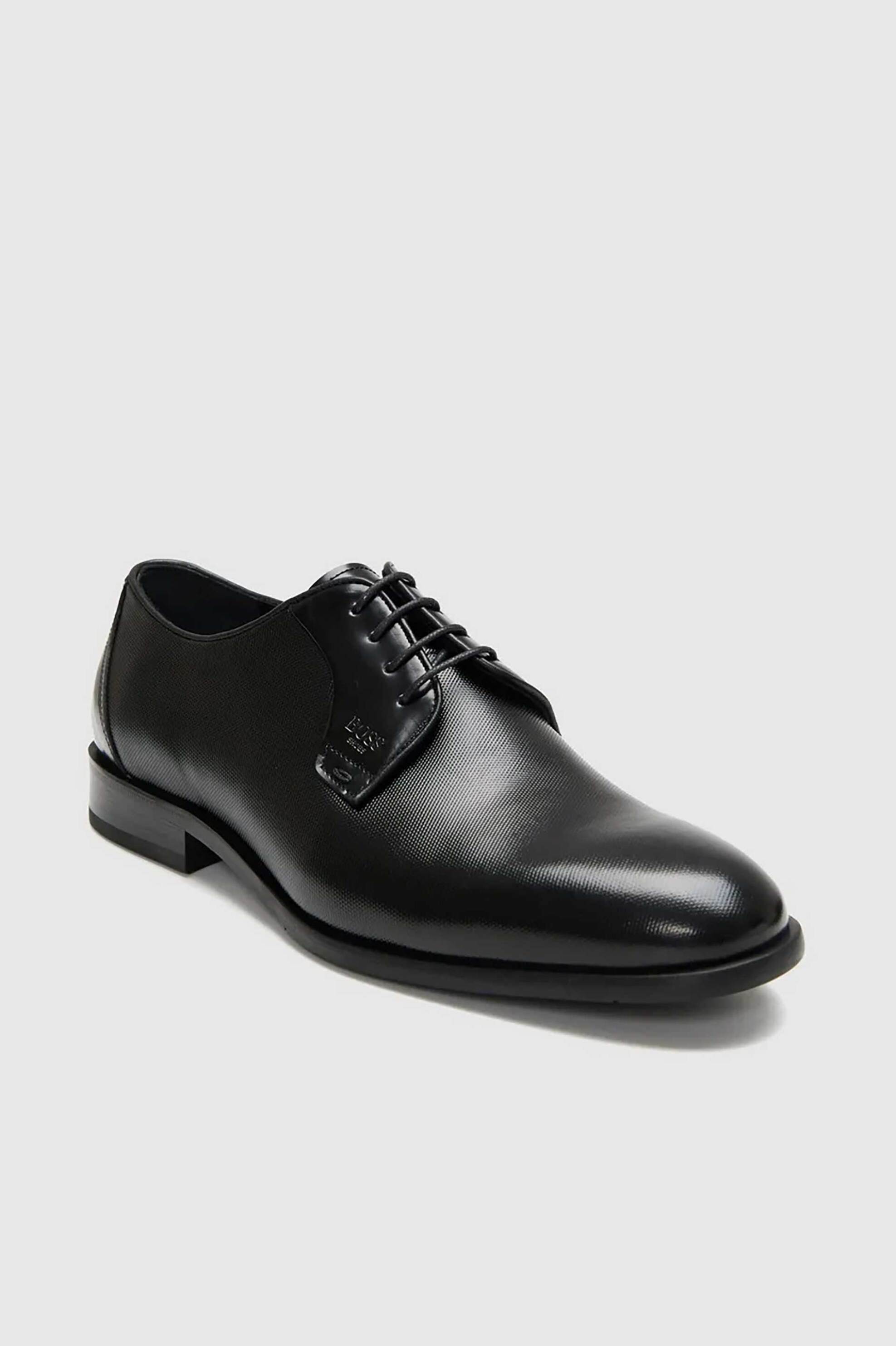 Boss Shoes ανδρικά δερμάτινα παπούτσια - D7733 POINT Μαύρο φωτογραφία