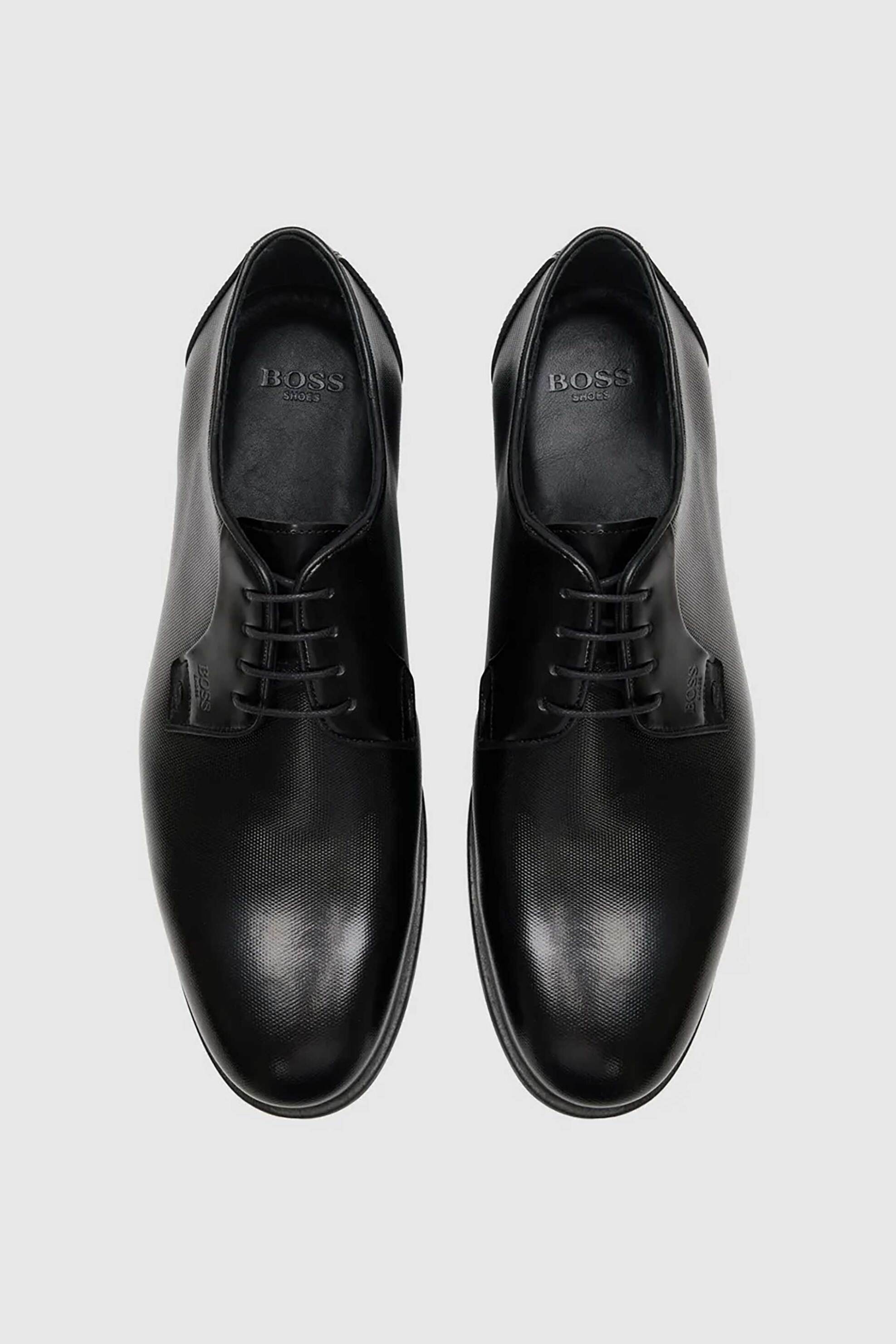 Boss Shoes ανδρικά δερμάτινα παπούτσια - D7733 POINT Μαύρο φωτογραφία