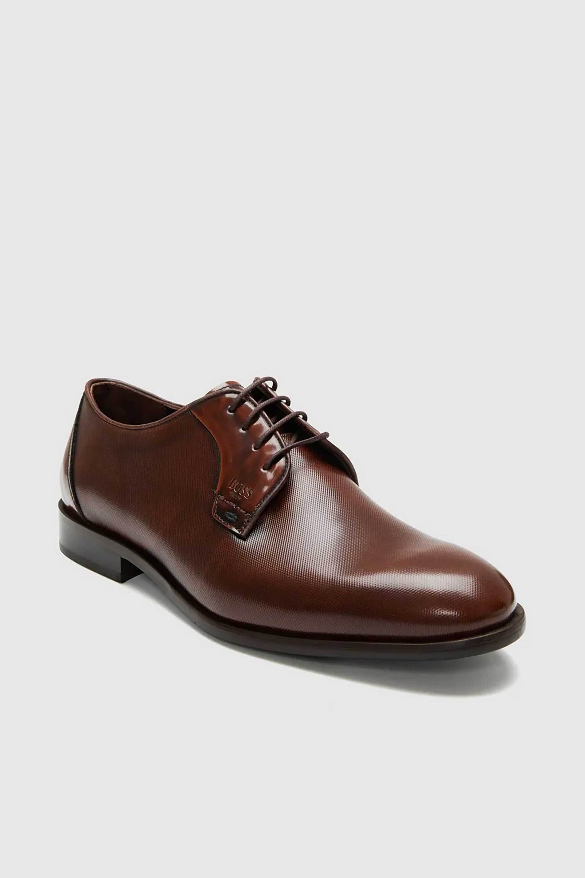 Boss Shoes ανδρικά δερμάτινα παπούτσια - D7733 POINT Καφέ φωτογραφία